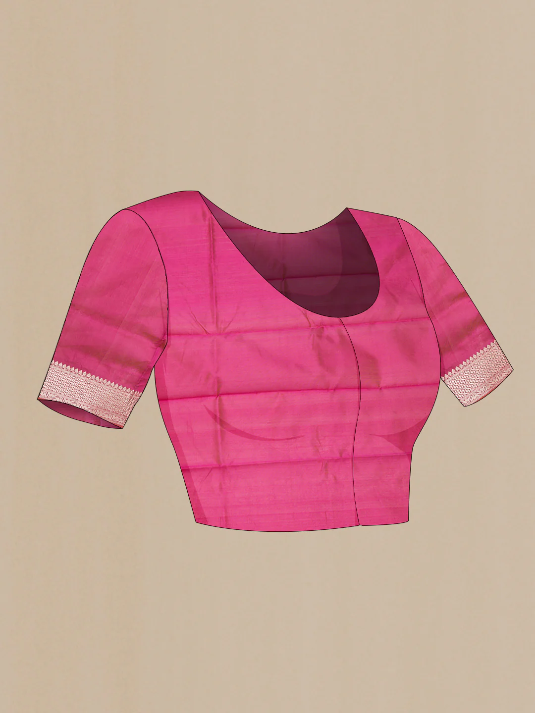 Pink Banarasi Katan Silk Saree - Image 4