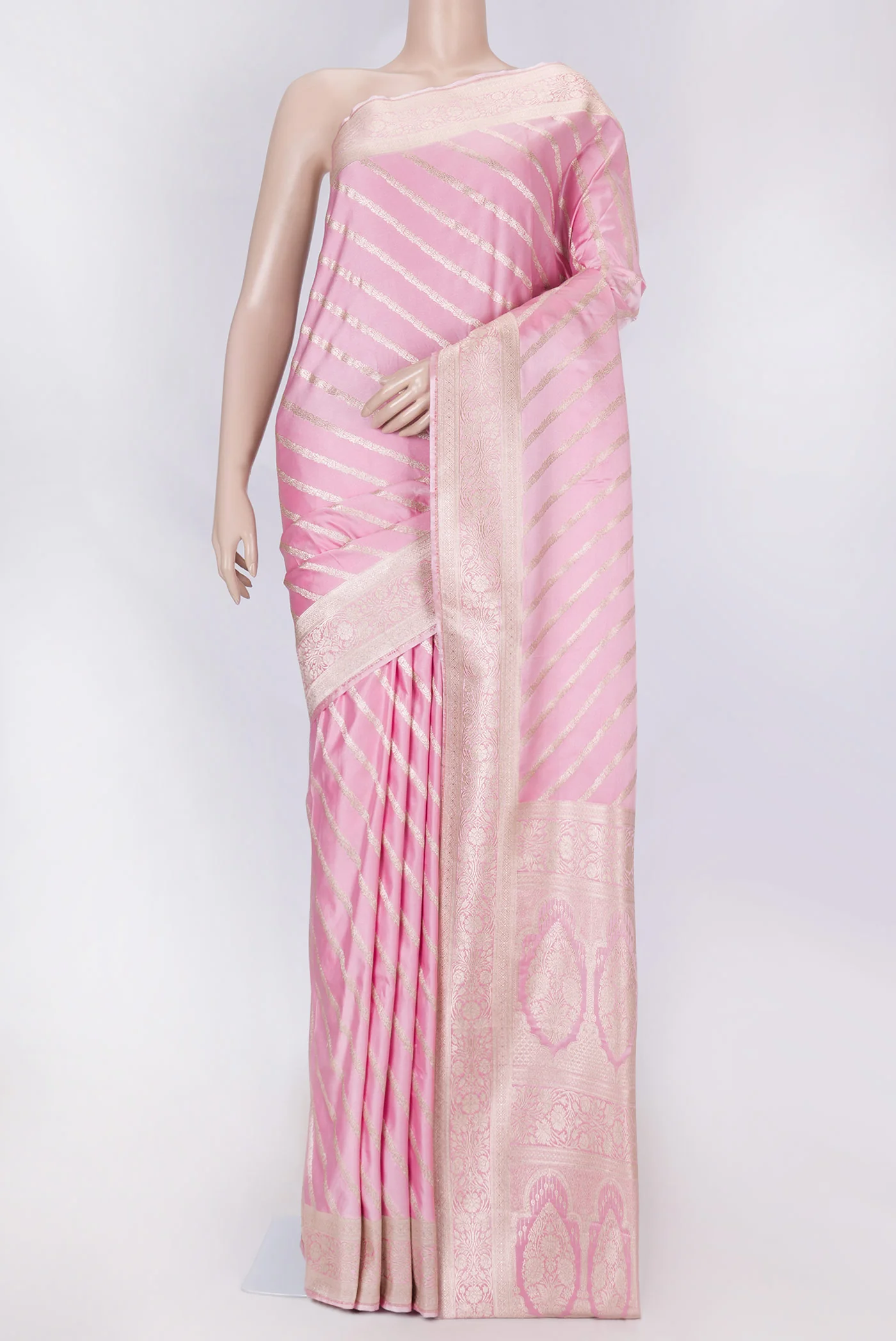 Pink Dual Tone Blended Banarasi Silk Saree