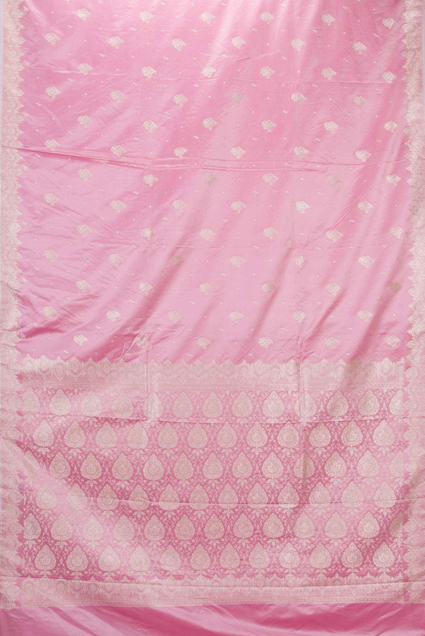 Pink Dual Tone Blended Banarasi Silk Saree - Image 2