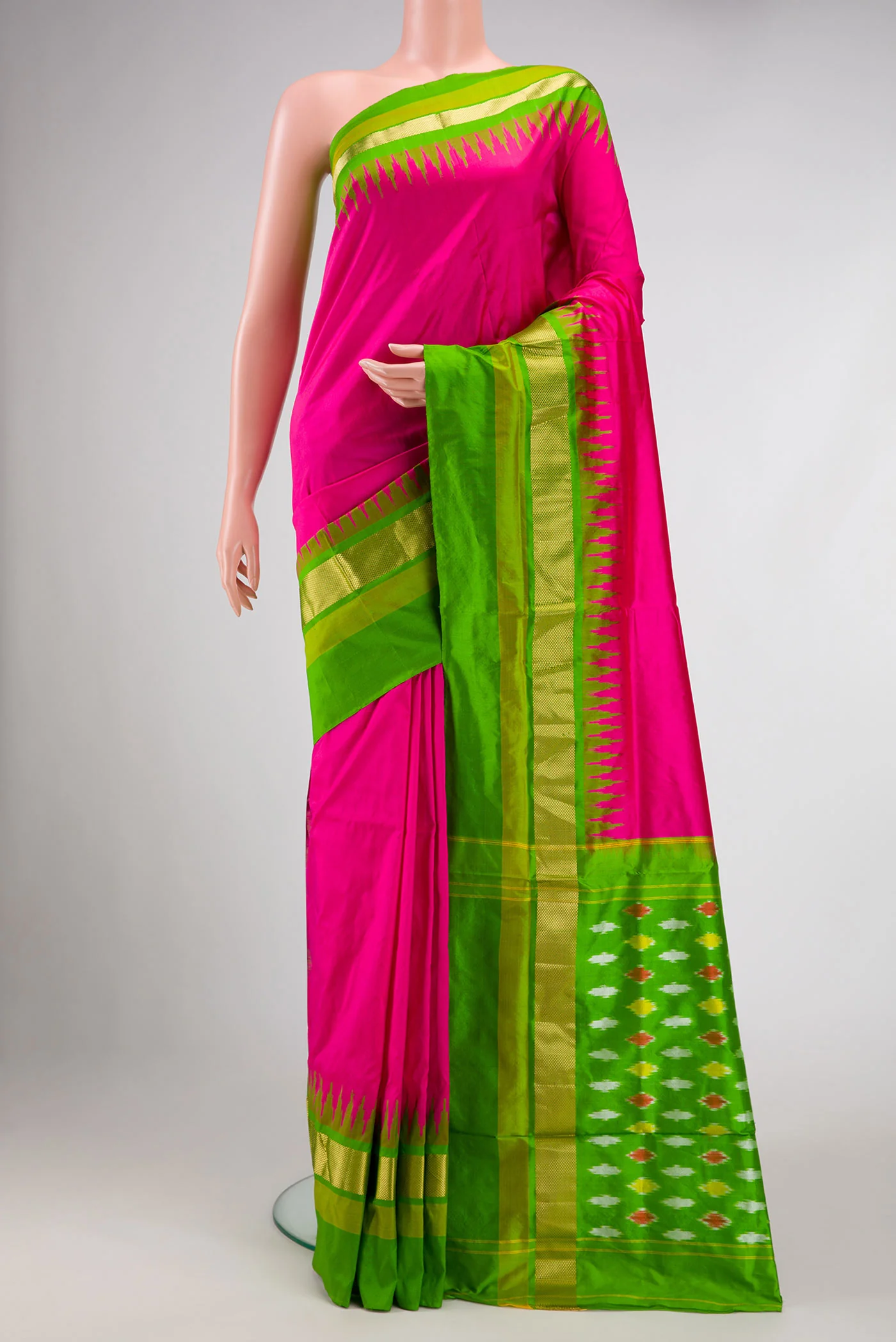 Pink Pochampally Silk Saree
