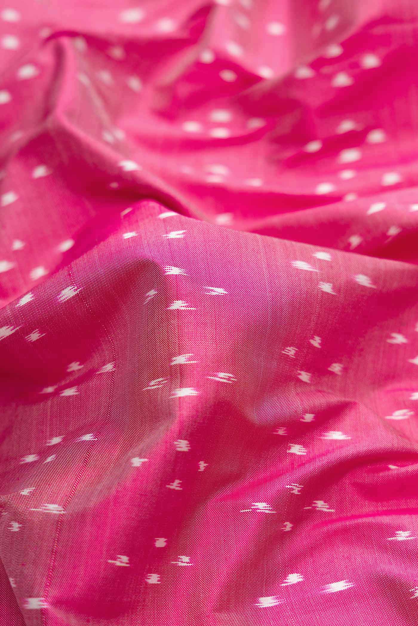 Rose pink Pochampally Silk Saree - Image 2
