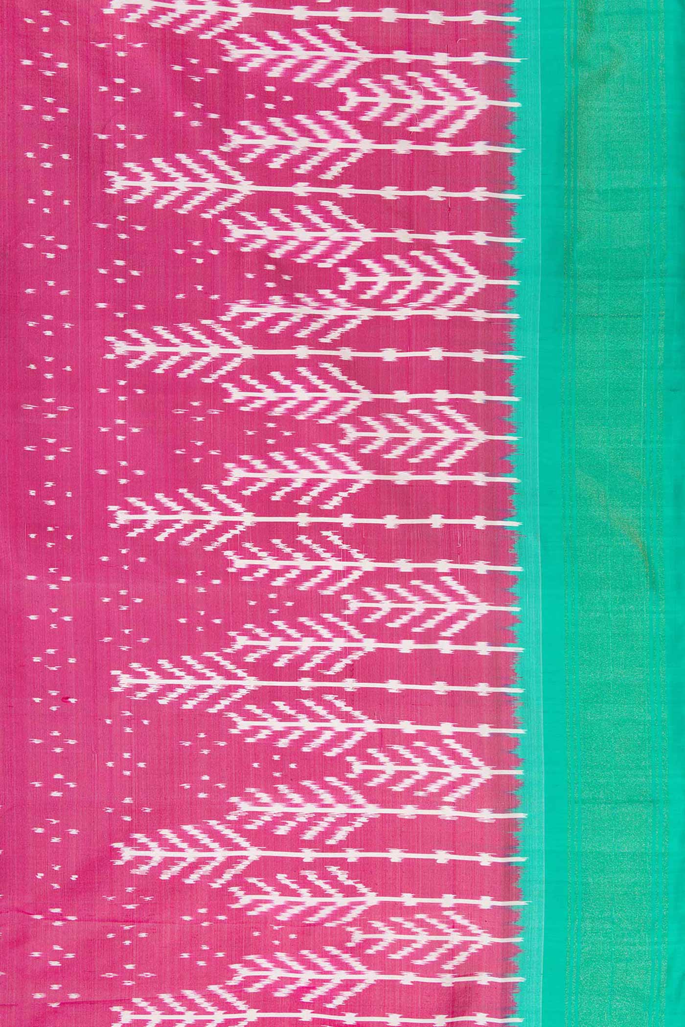 Rose pink Pochampally Silk Saree - Image 3