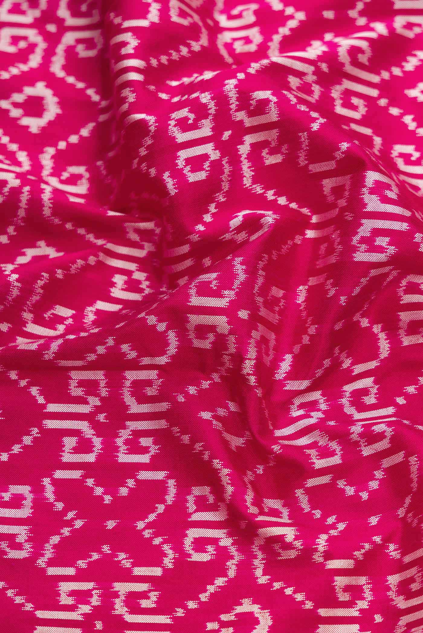 Pink Dual Tone Double Ikat Saree - Image 2