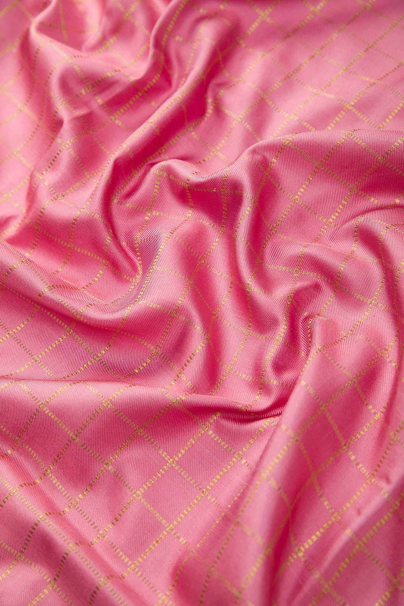Rose pink Kanjivaram Silk Saree - Image 3