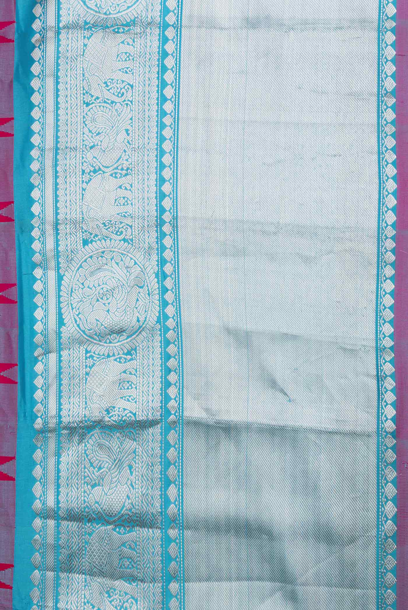 Pink Dual Tone Gadwal Silk Saree - Image 3