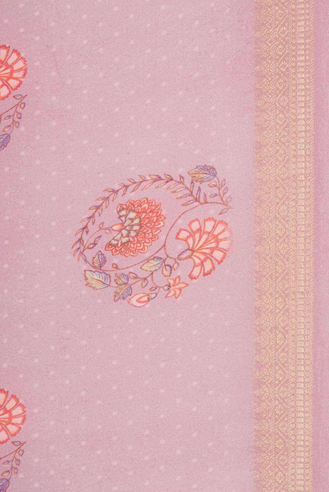Pink Dual Tone Jute Silk Saree - Image 3