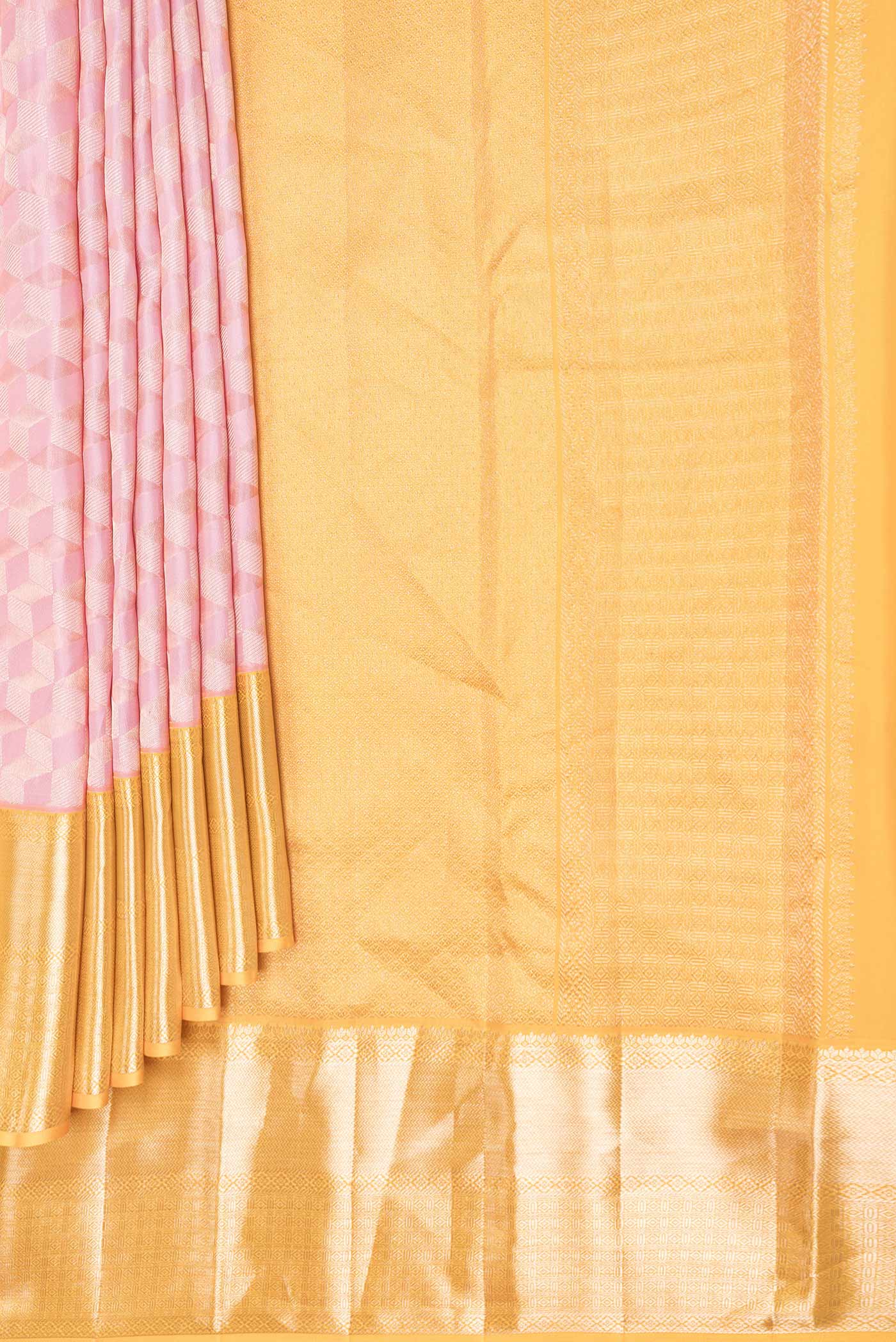 Pink Dual Tone Kanchipuram Saree - Image 4