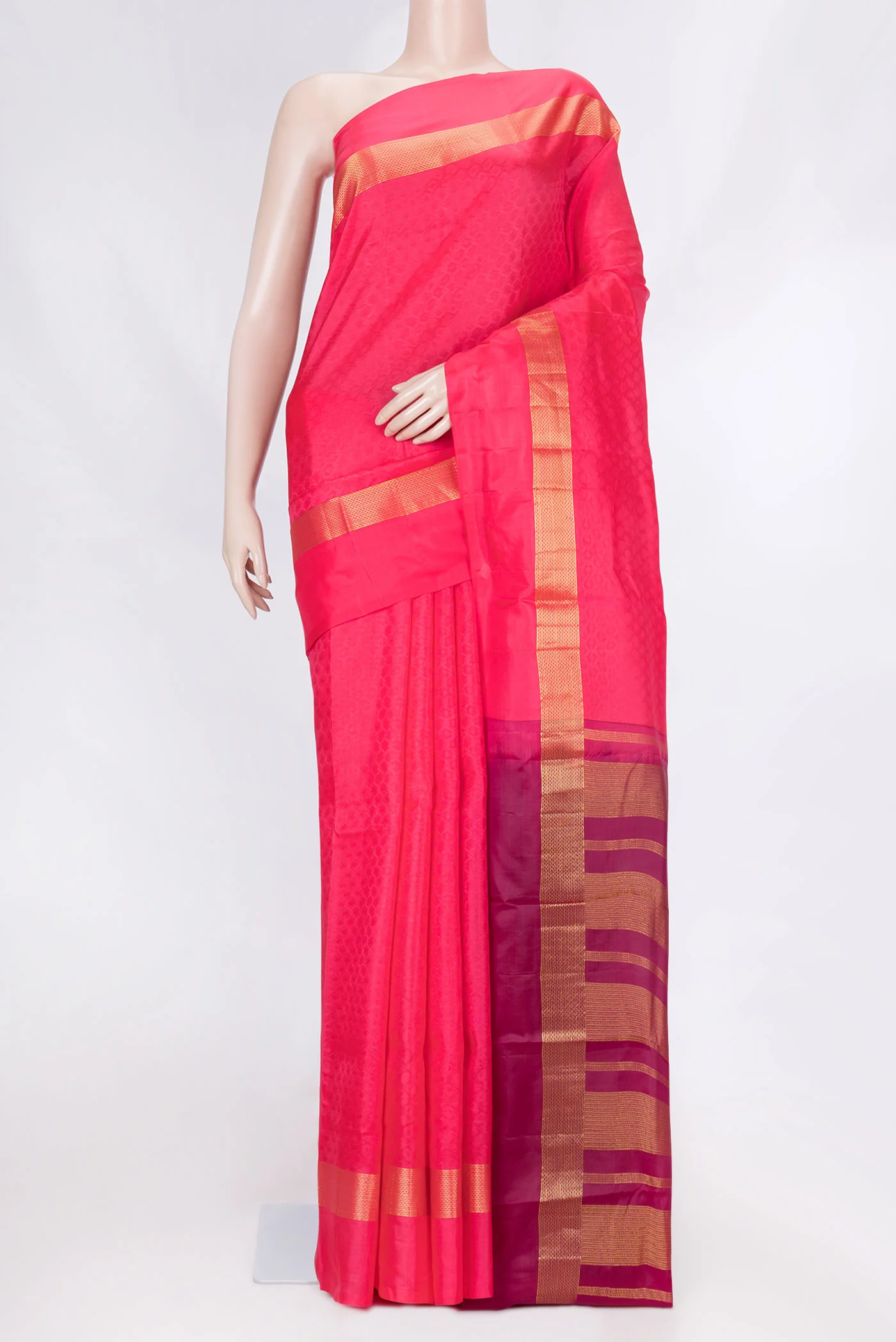 Pink Dual Tone Kanchipuram Saree