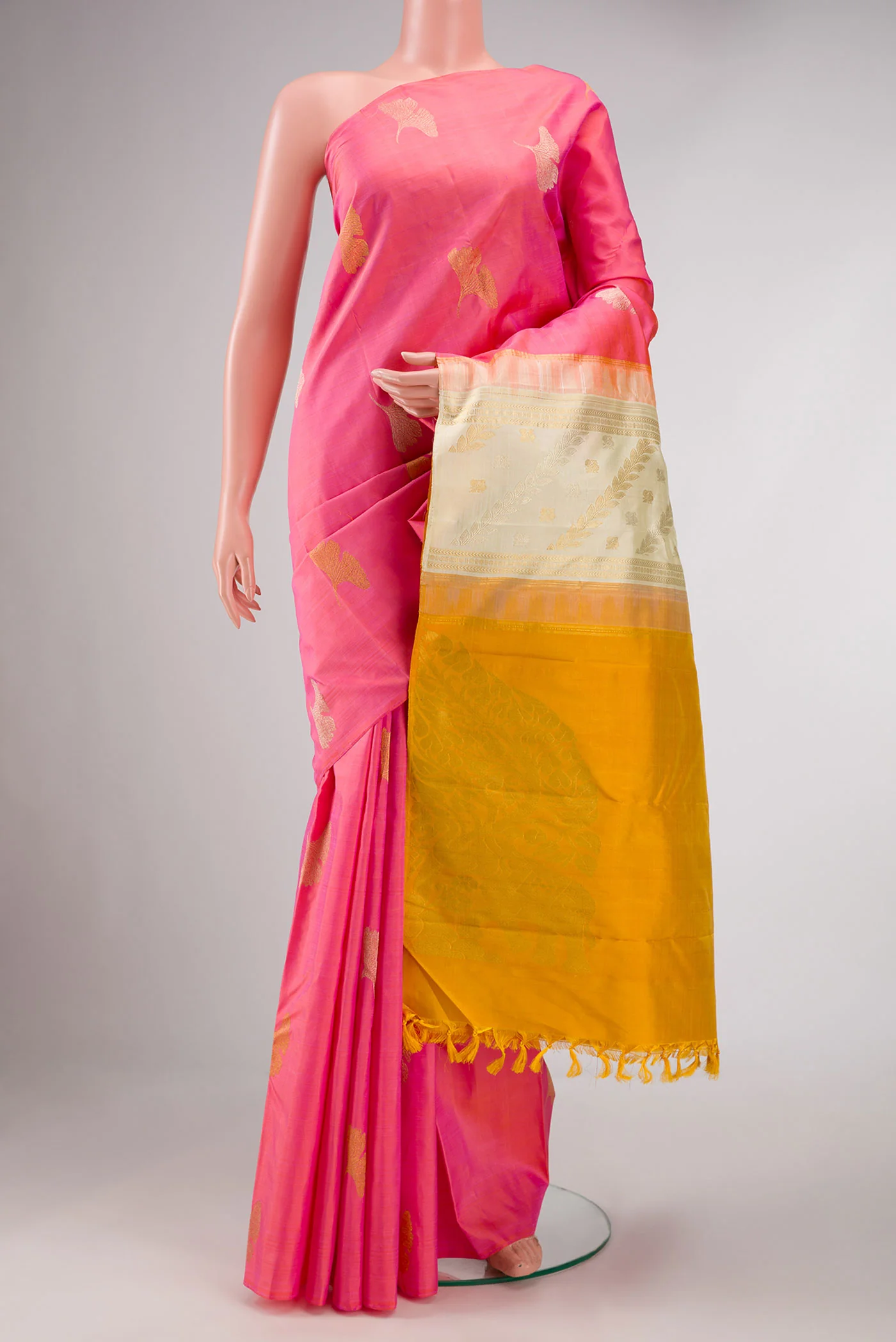 Pink Dual Tone Kanjivaram Saree