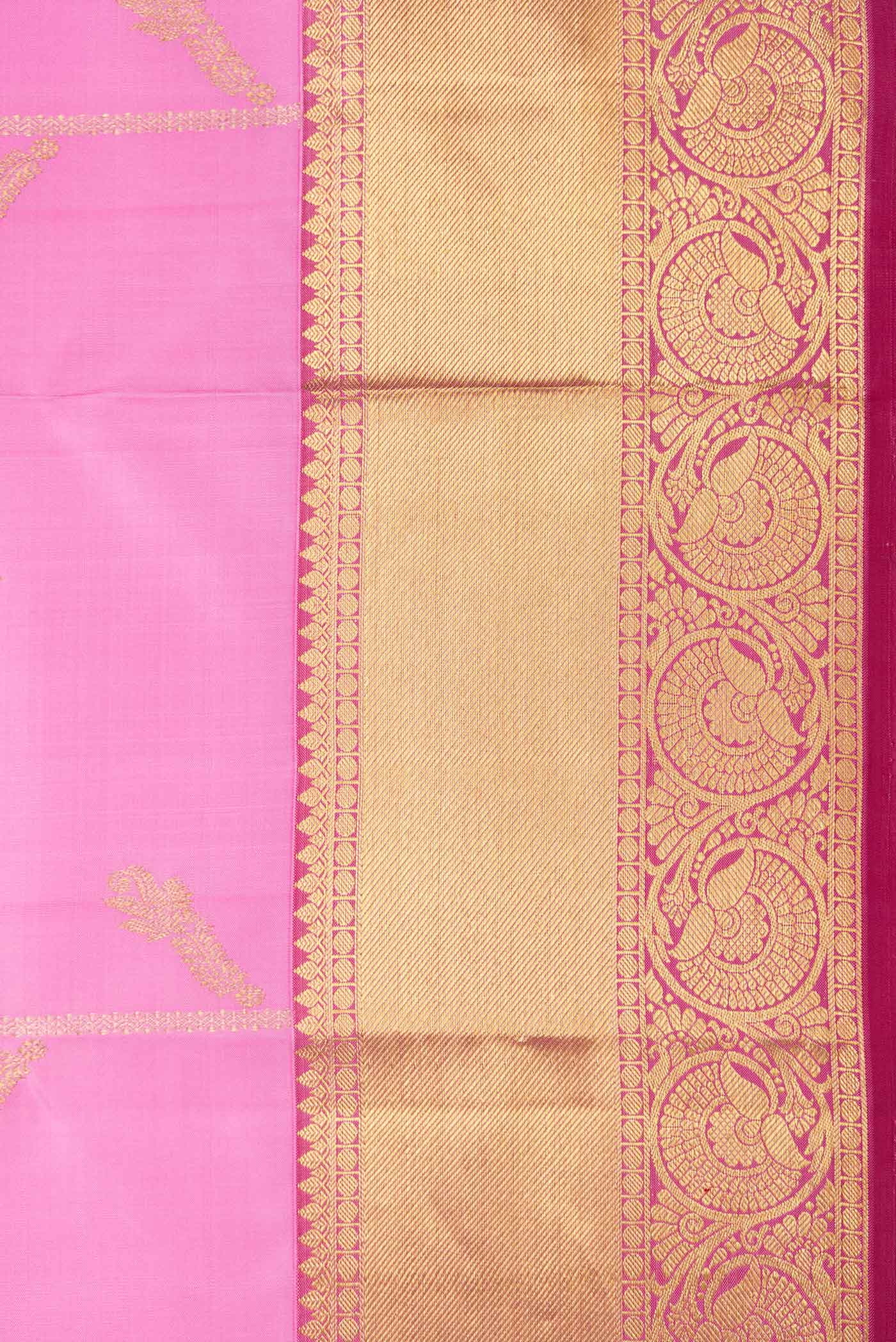Pink Dual Tone Kanjivaram Saree - Image 3