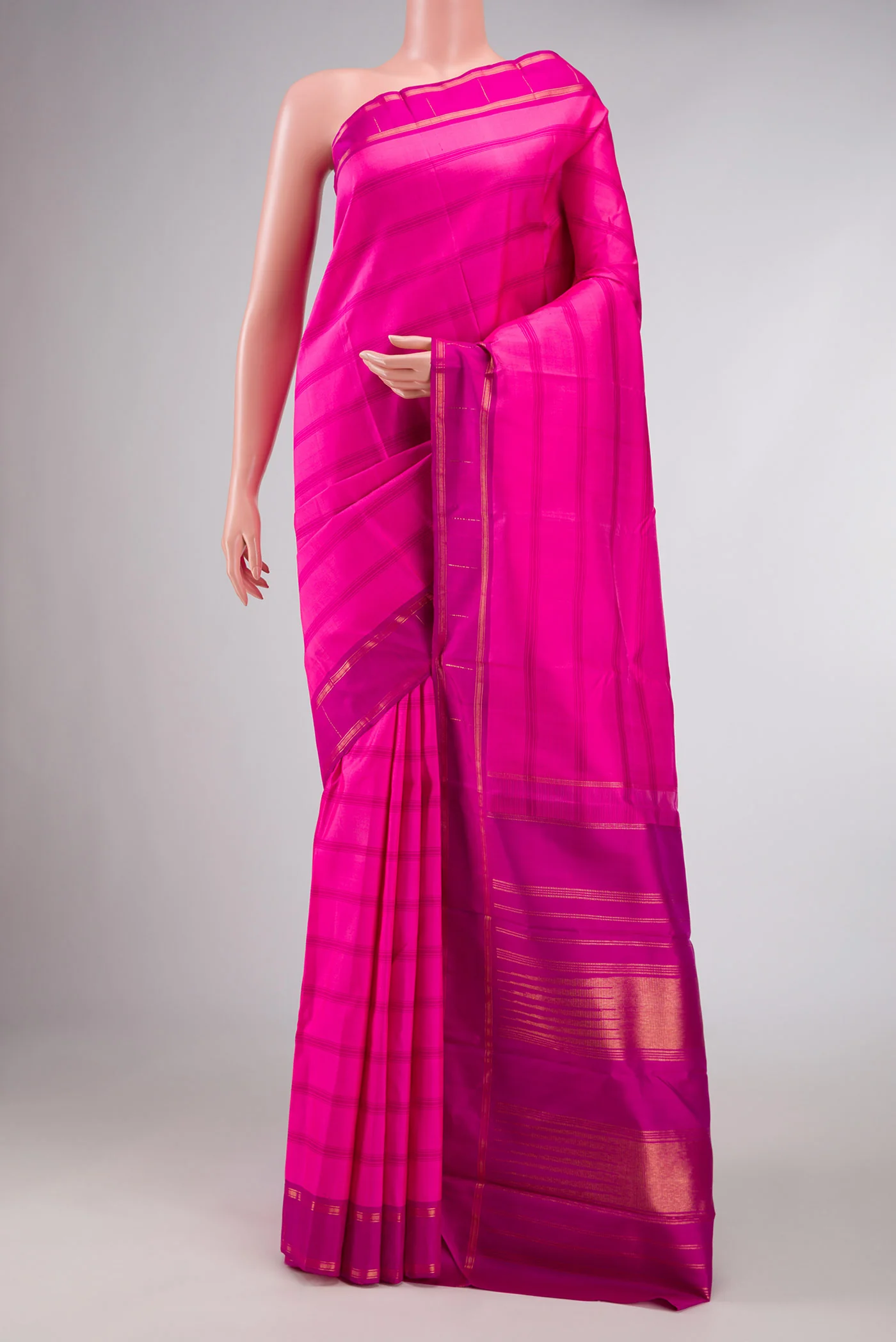 Pink Dual Tone Kanchipuram Saree