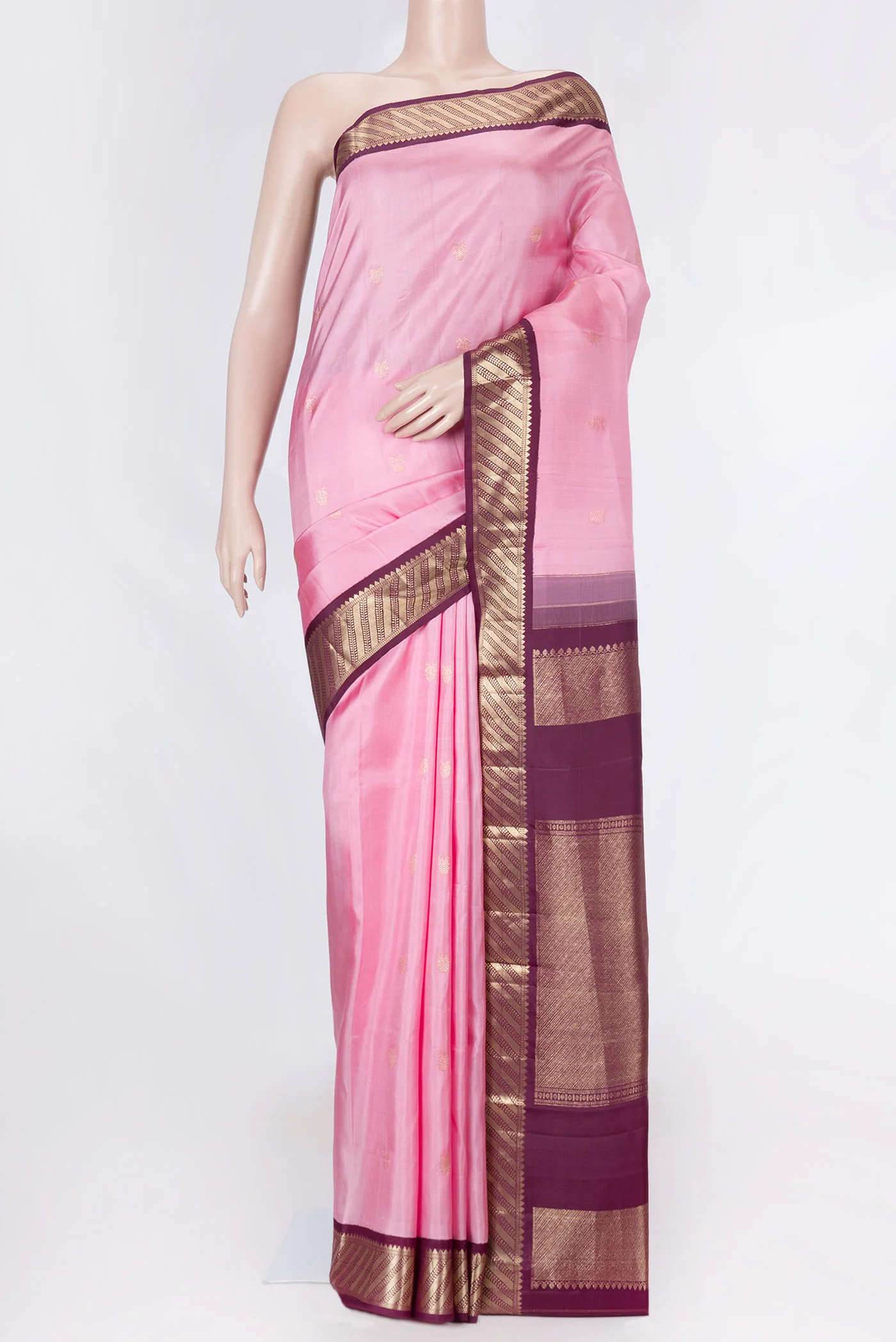 Pink Dual Tone Kanjivaram Saree