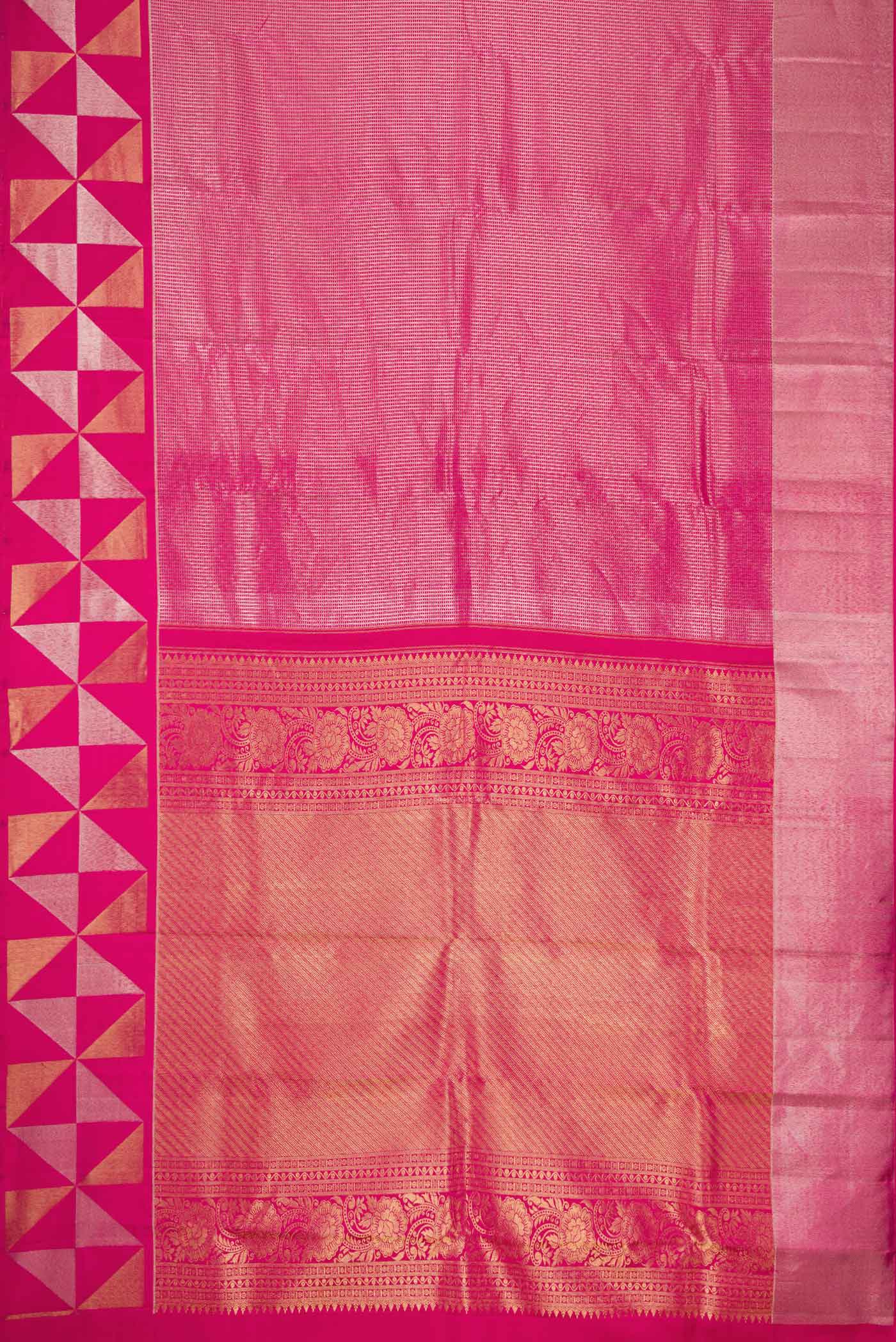 Pink Dual Tone Kanjivaram Saree - Image 6