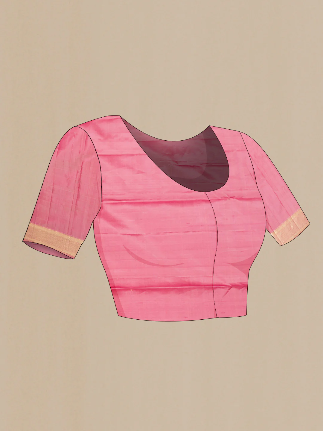 Pink Dual Tone Kanjivaram Saree - Image 5