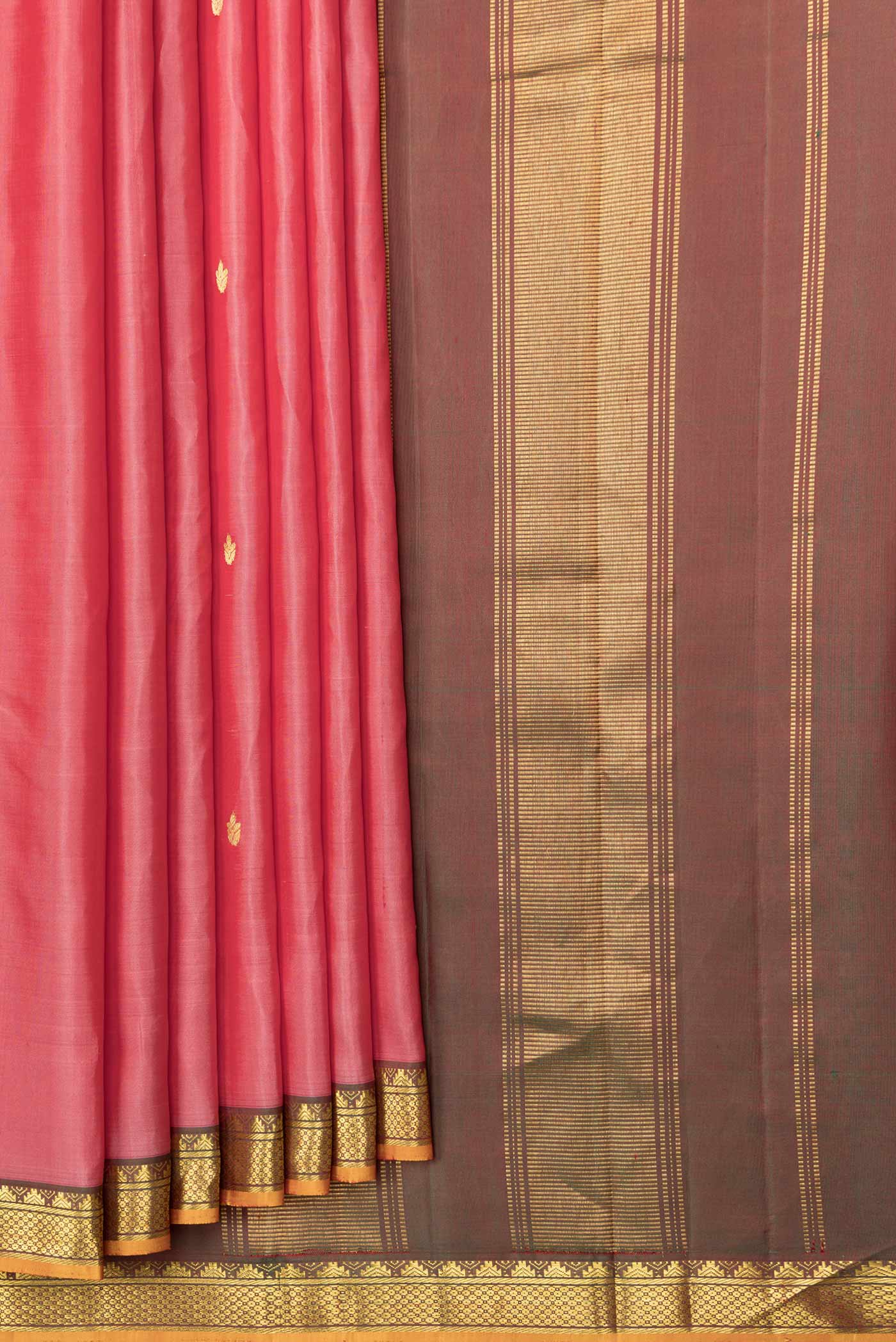 Coral Kanchipuram Saree - Image 4
