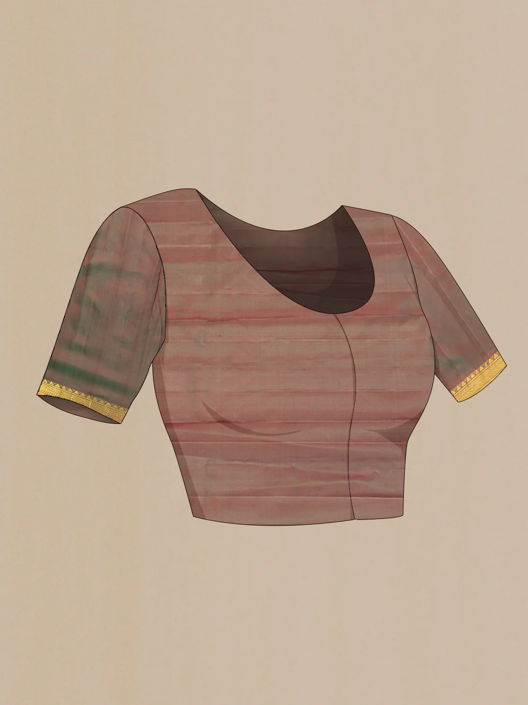 Coral Kanchipuram Saree - Image 5