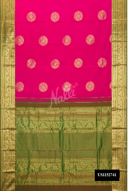 Pink Dual Tone Kanchipuram Silk Saree