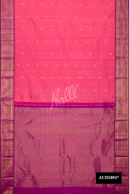 Pink Dual Tone Kanchipuram Silk Saree