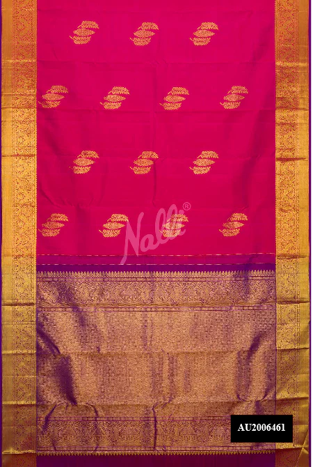 Pink Dual Tone Kanchipuram Silk Saree