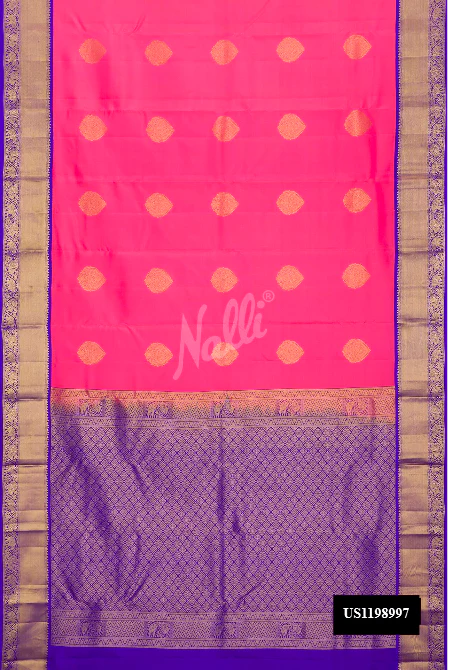 Pink Dual Tone Kanchipuram Silk Saree
