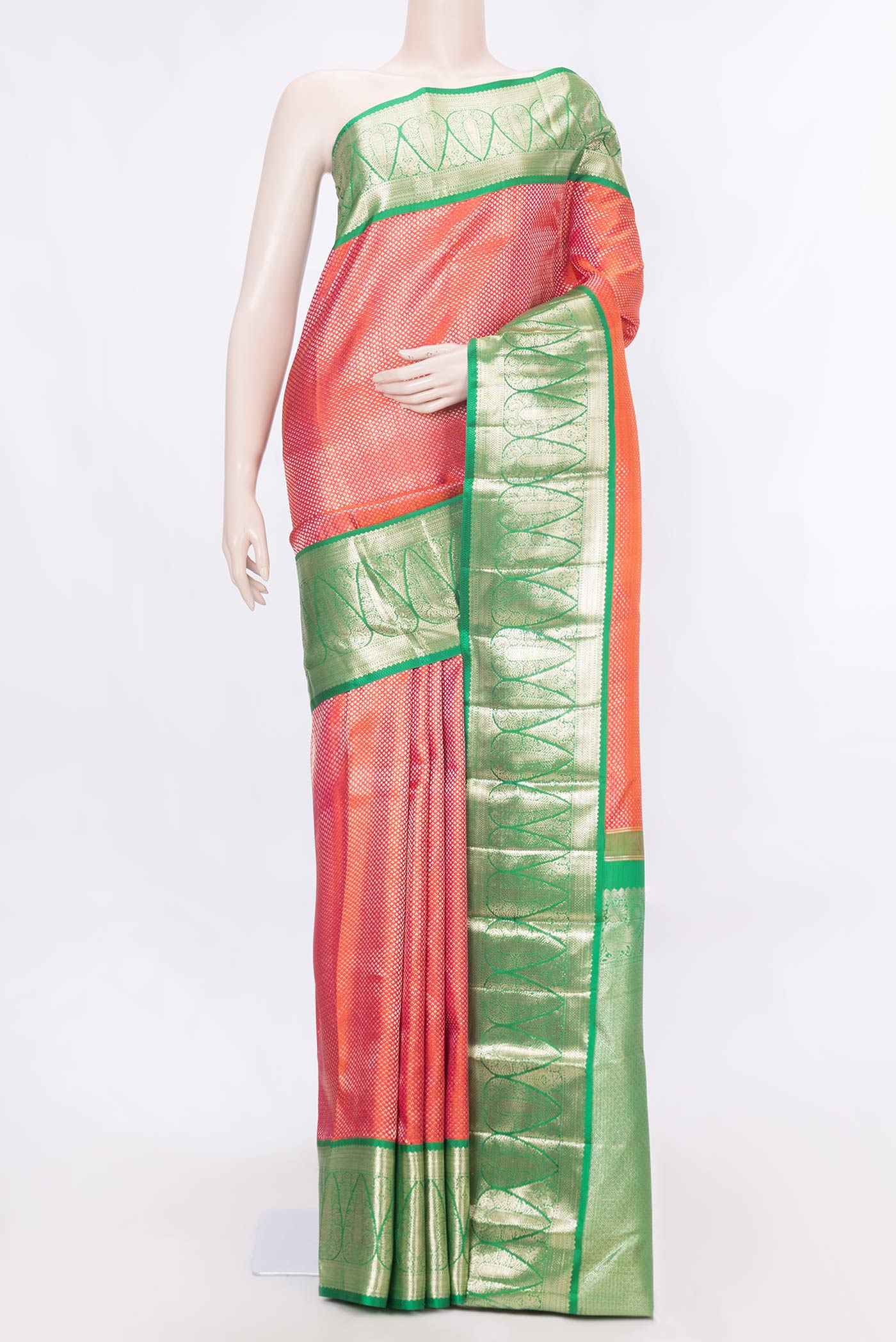 Pink Dual Tone Kanchipuram Silk Saree