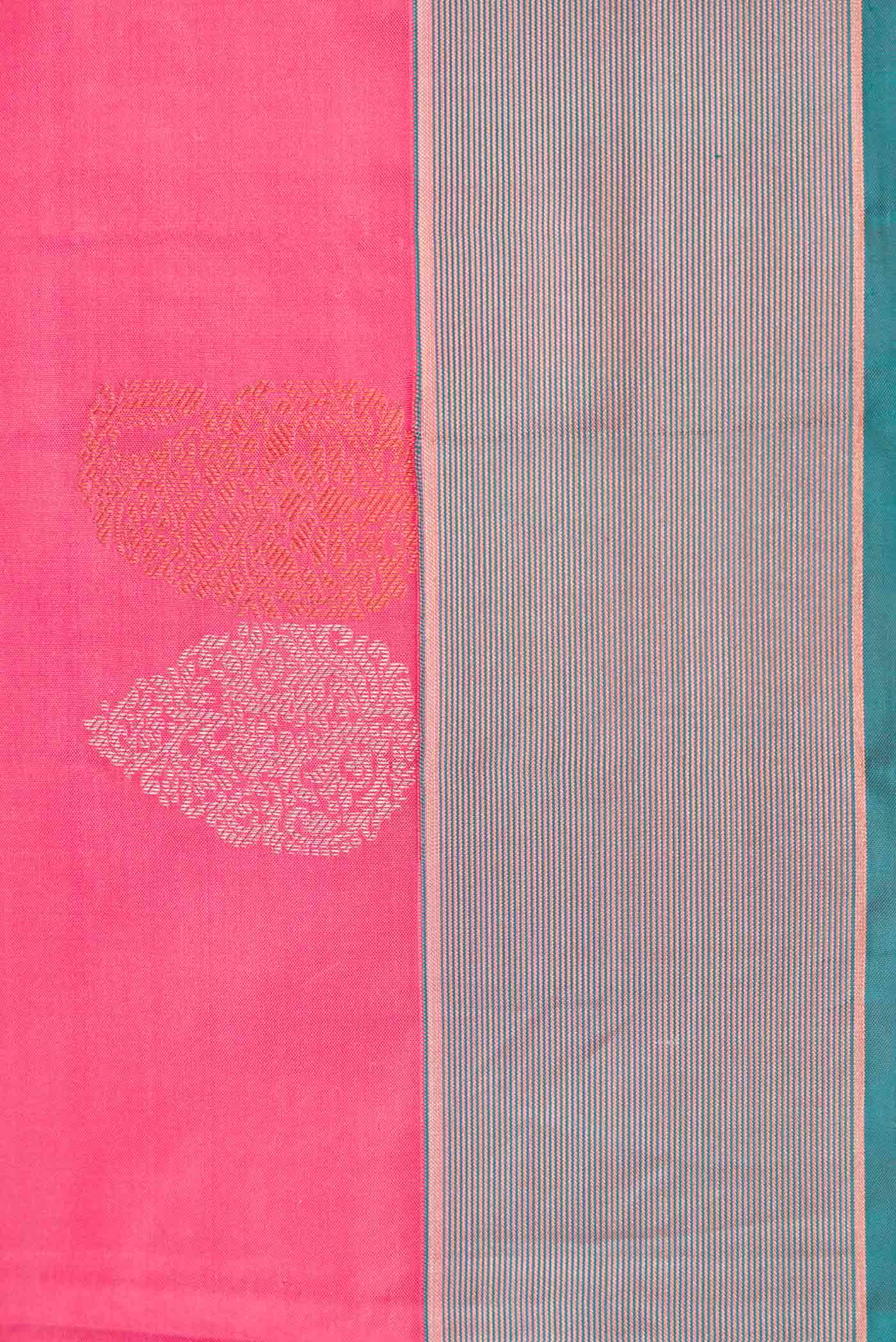 Pink Dual Tone Kanchipuram Silk Saree - Image 3