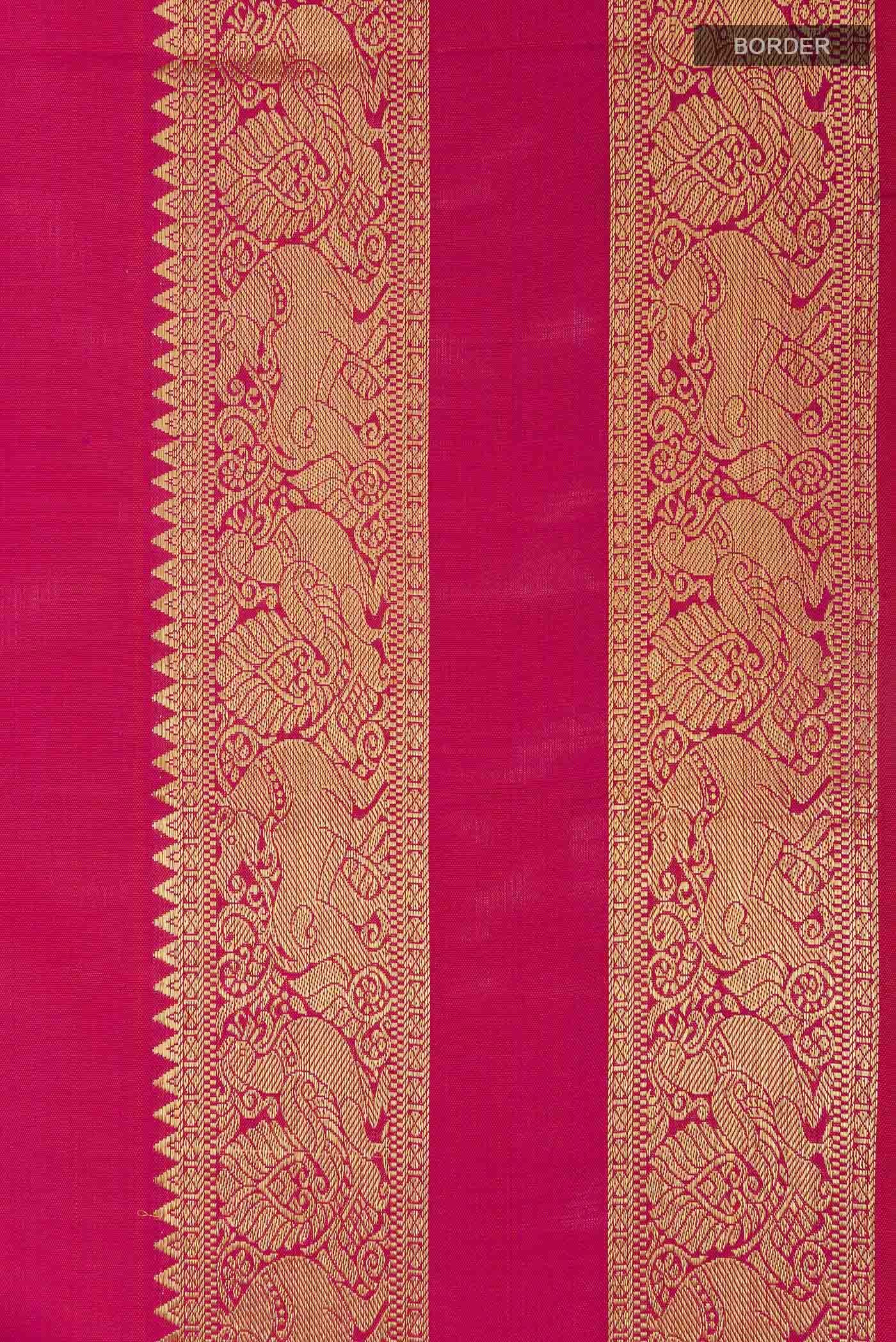 Pink Dual Tone Kanchipuram Silk Saree - Image 3