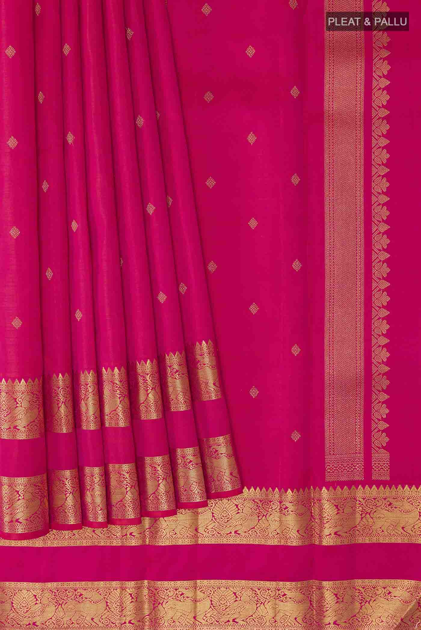 Pink Dual Tone Kanchipuram Silk Saree - Image 4