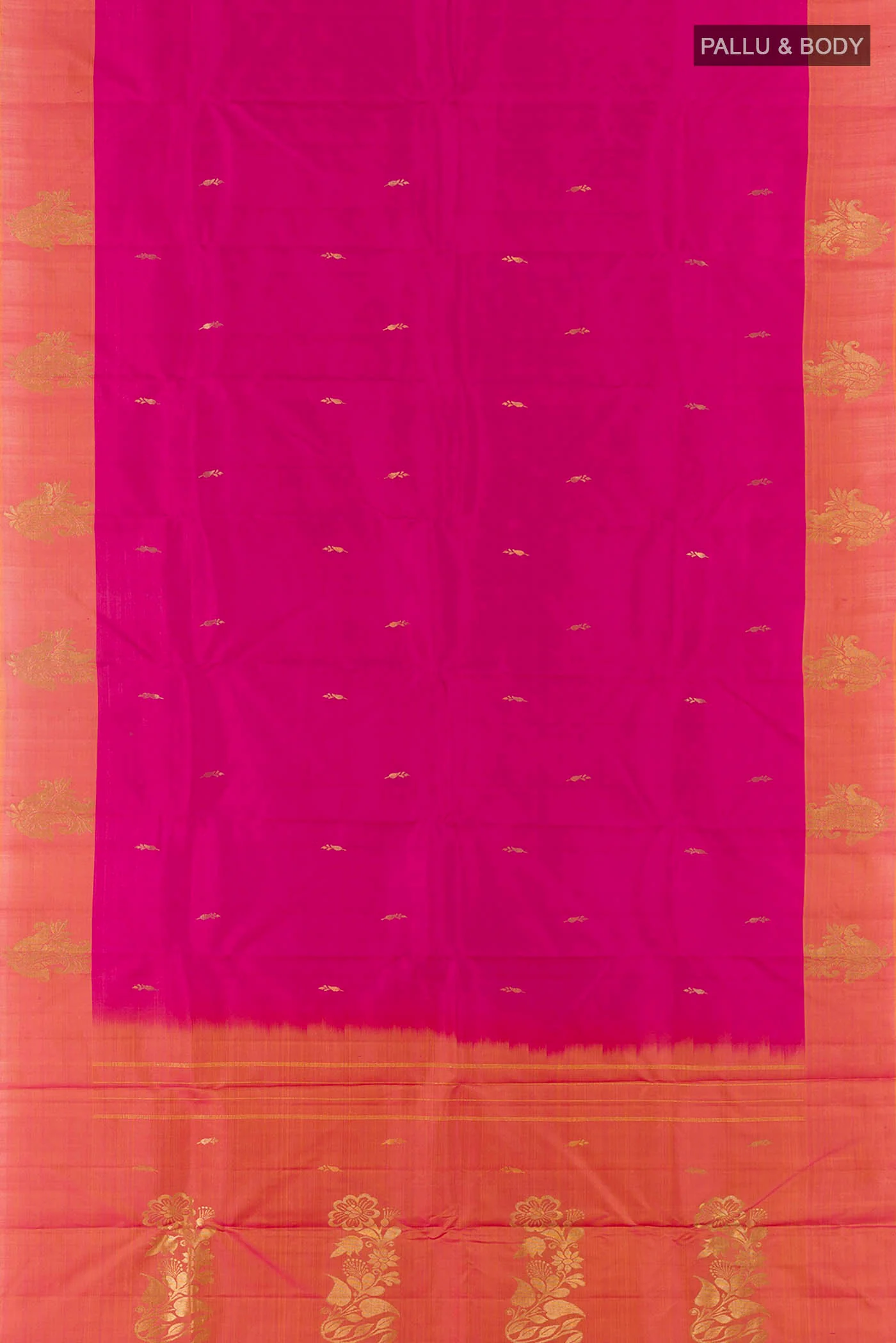 Pink Dual Tone Kanjivaram Silk Saree - Image 6
