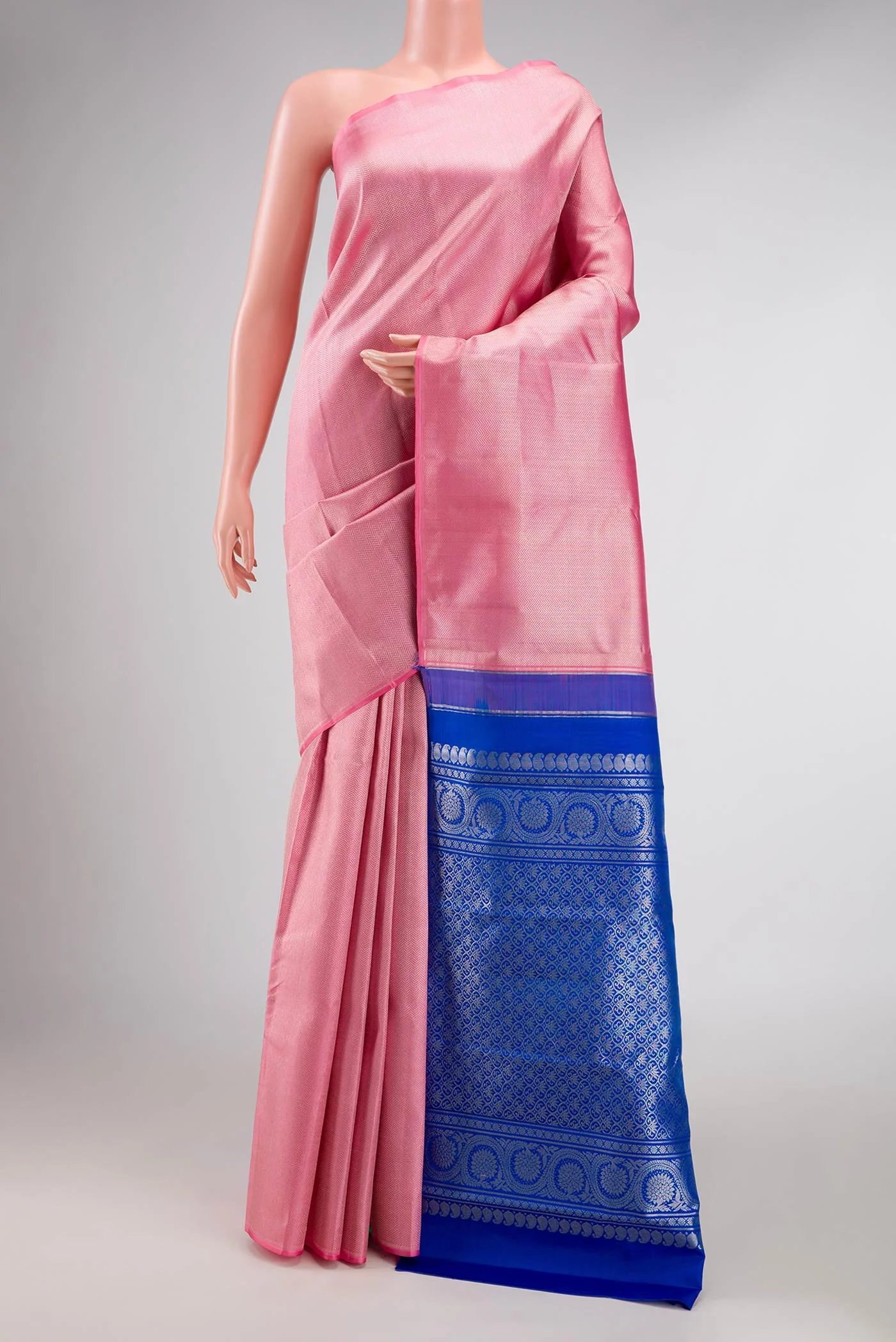Pink Dual Tone Kanjivaram Silk Saree