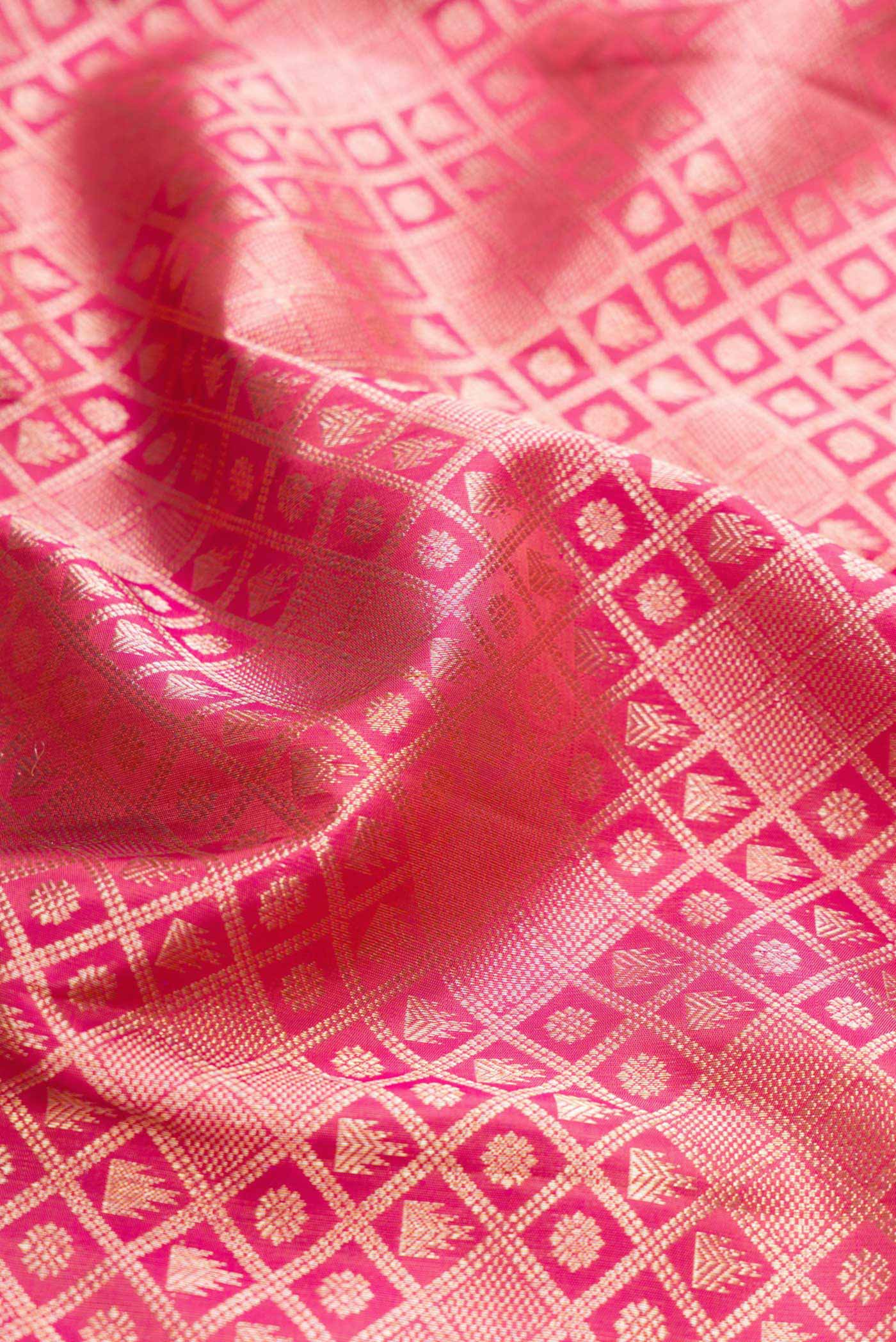 Pink Dual Tone Kanchipuram Silk Saree - Image 2