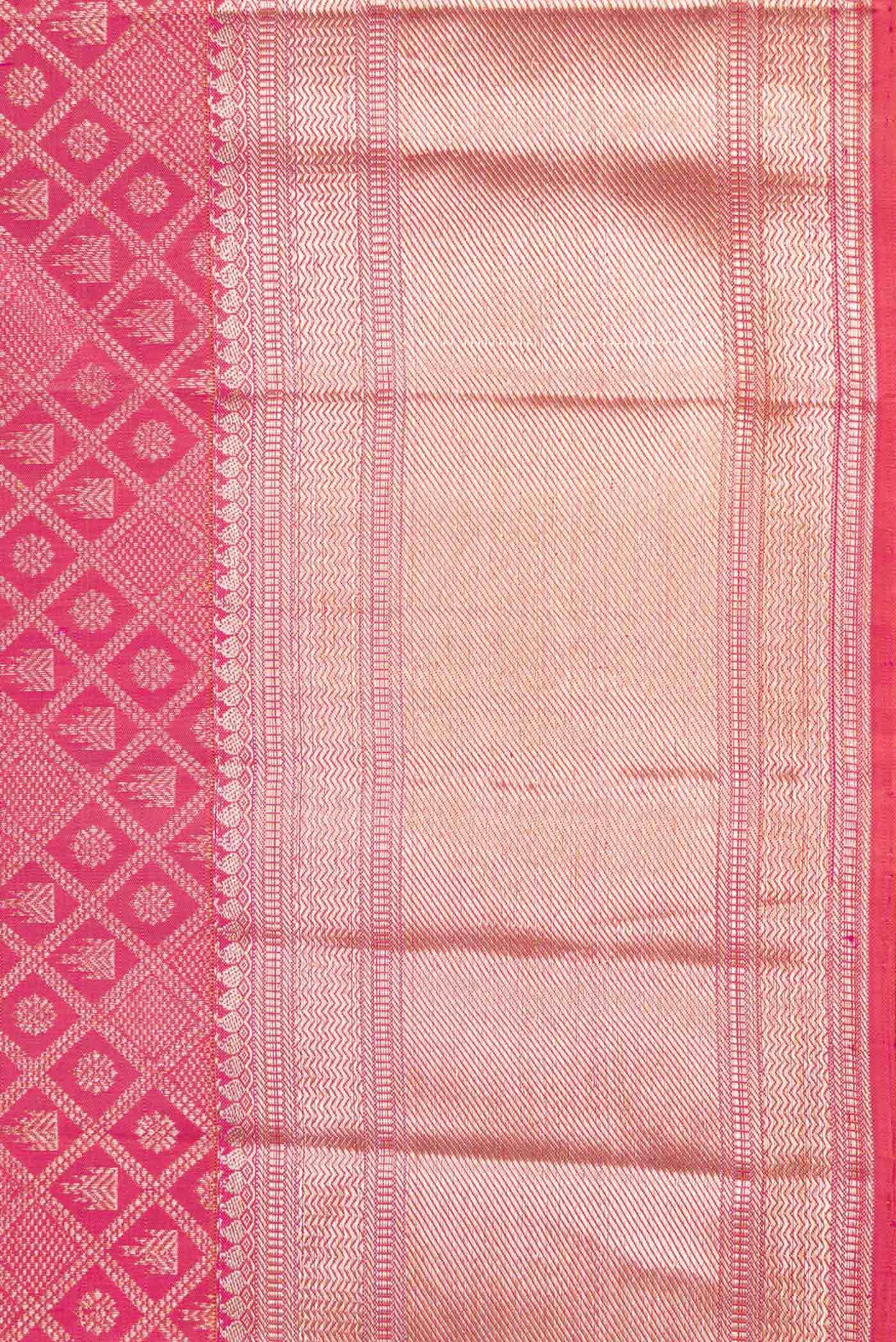Pink Dual Tone Kanchipuram Silk Saree - Image 3