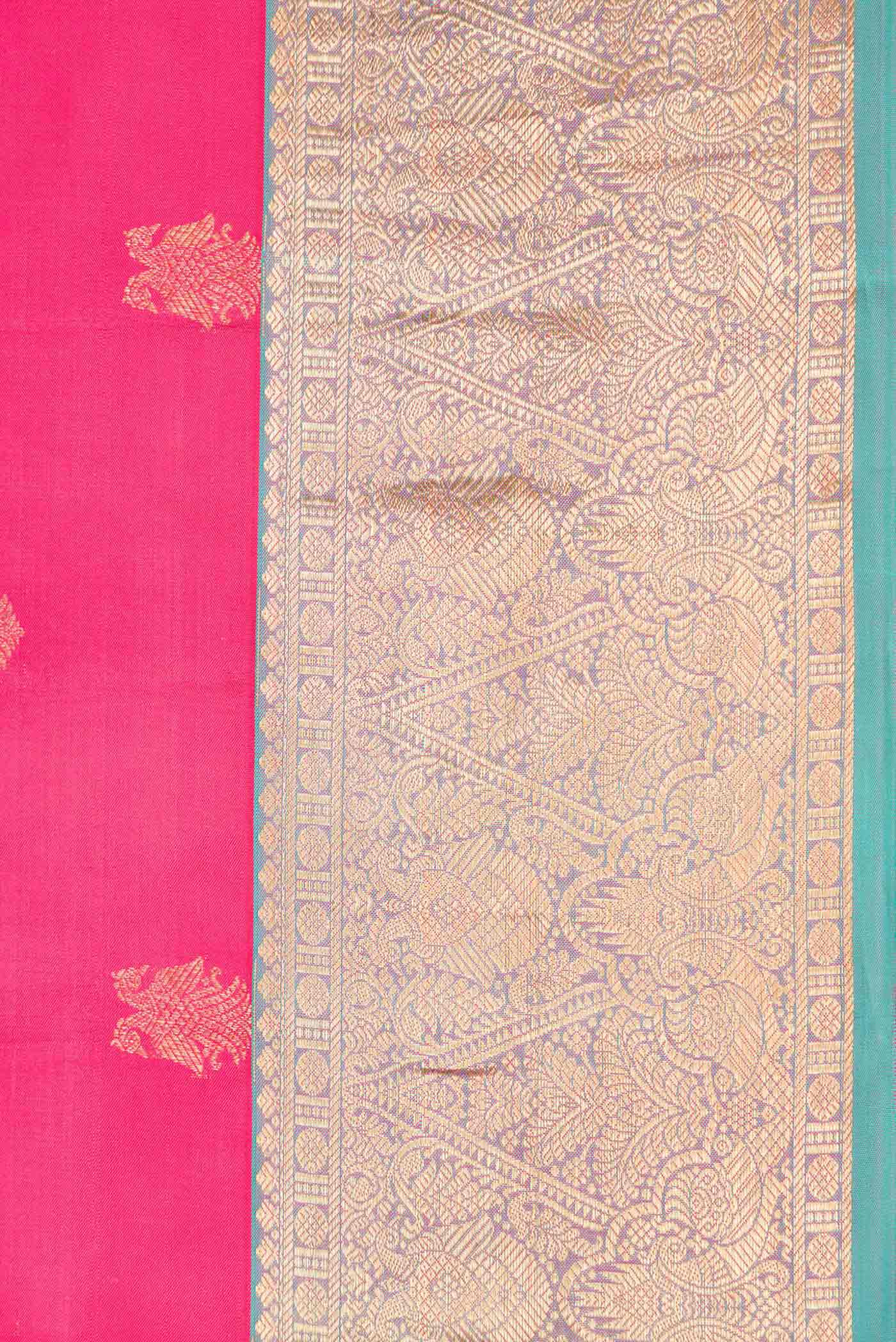 Pink Dual Tone Kanchipuram Silk Saree - Image 3