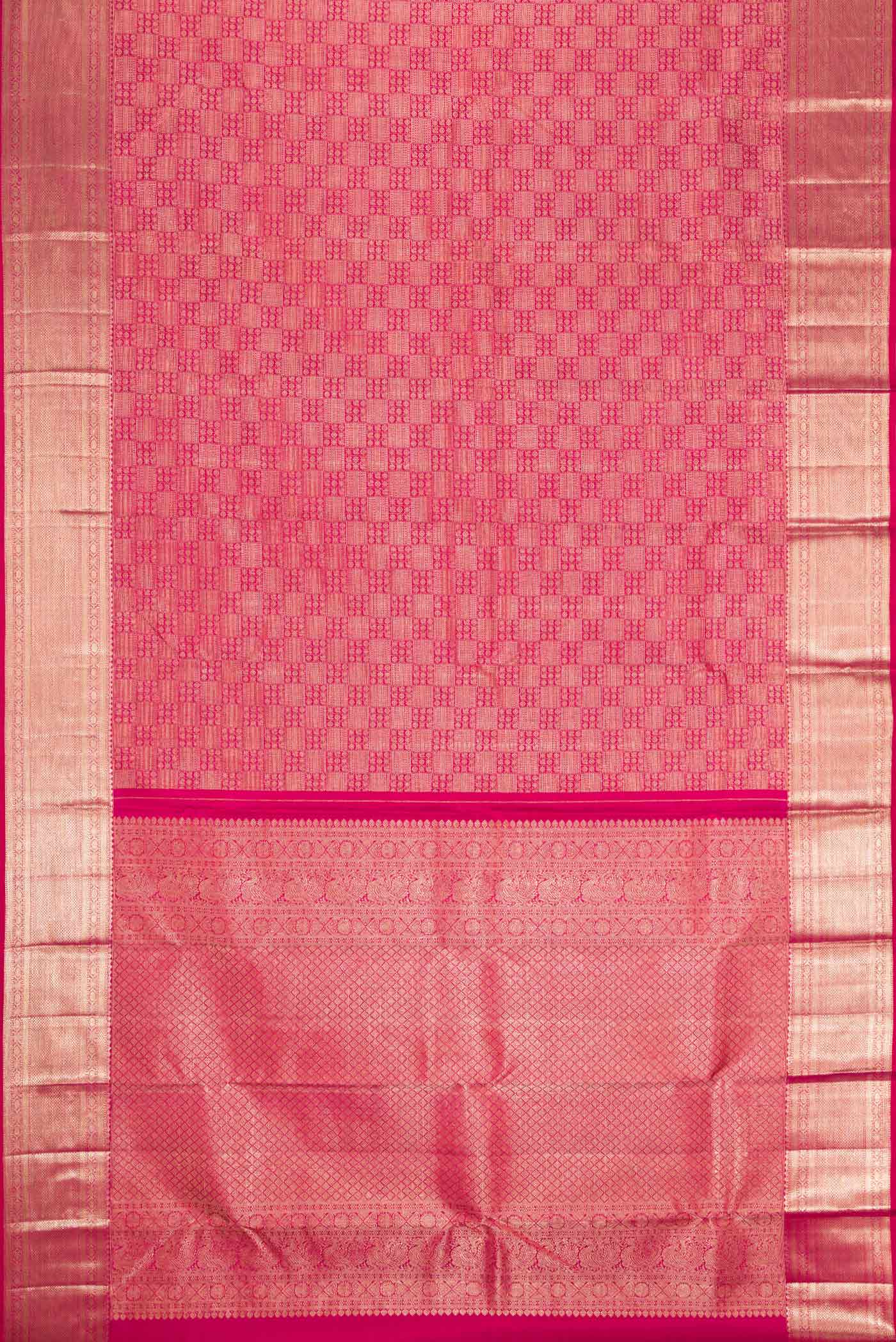 Pink Dual Tone Kanchipuram Silk Saree - Image 6
