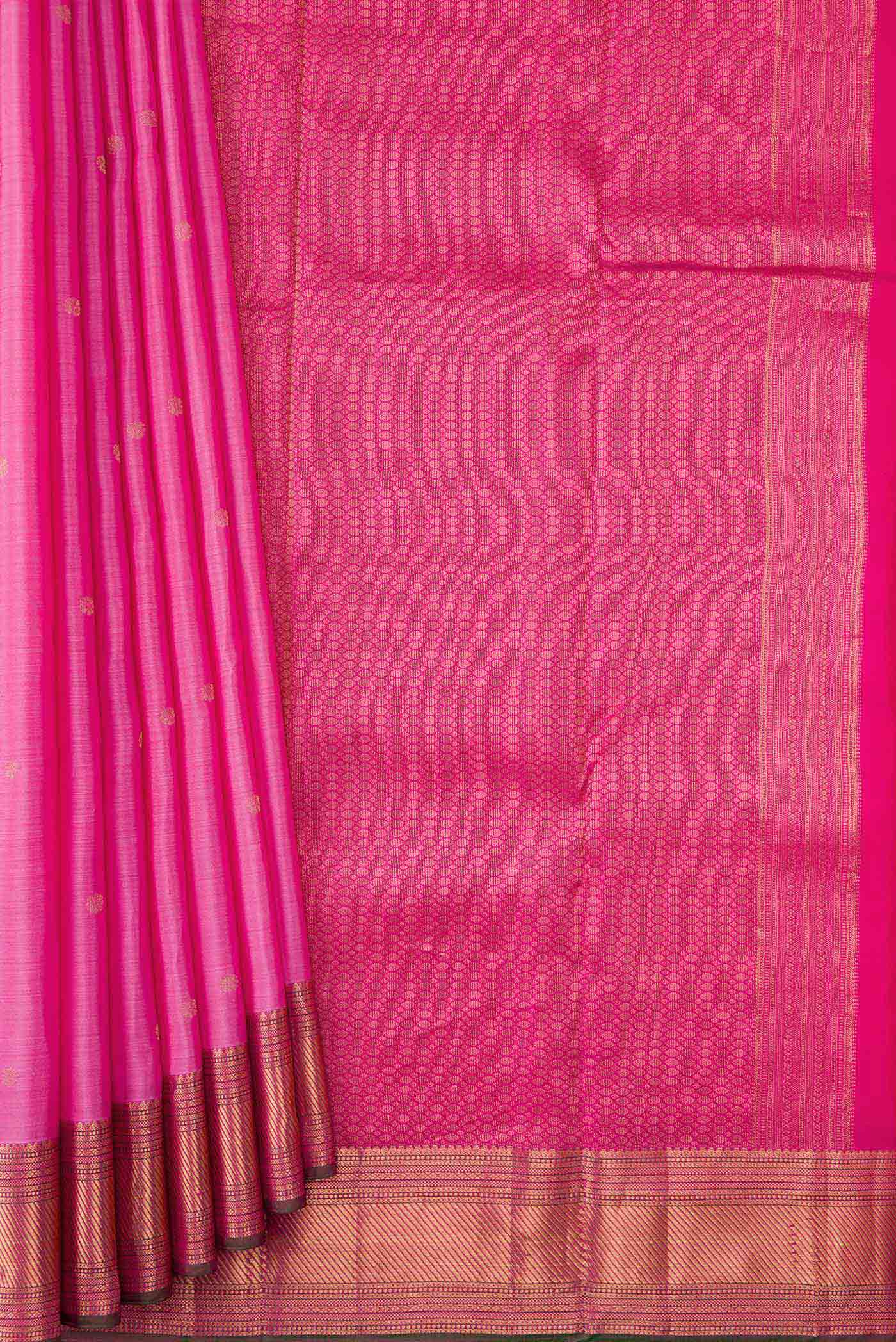 Pink Dual Tone Kanchipuram Silk Saree - Image 4