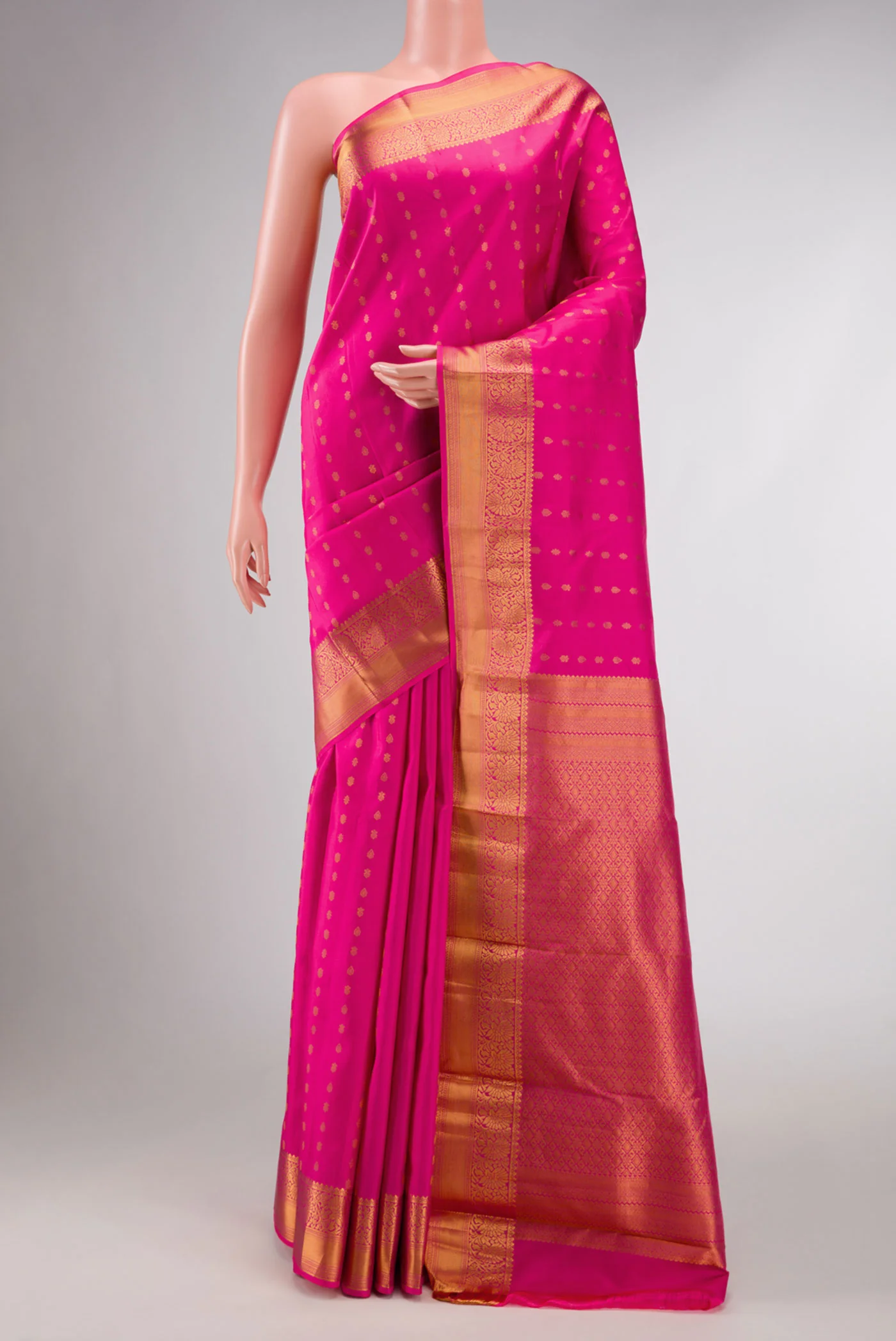 Pink Dual Tone Kanchipuram Silk Saree
