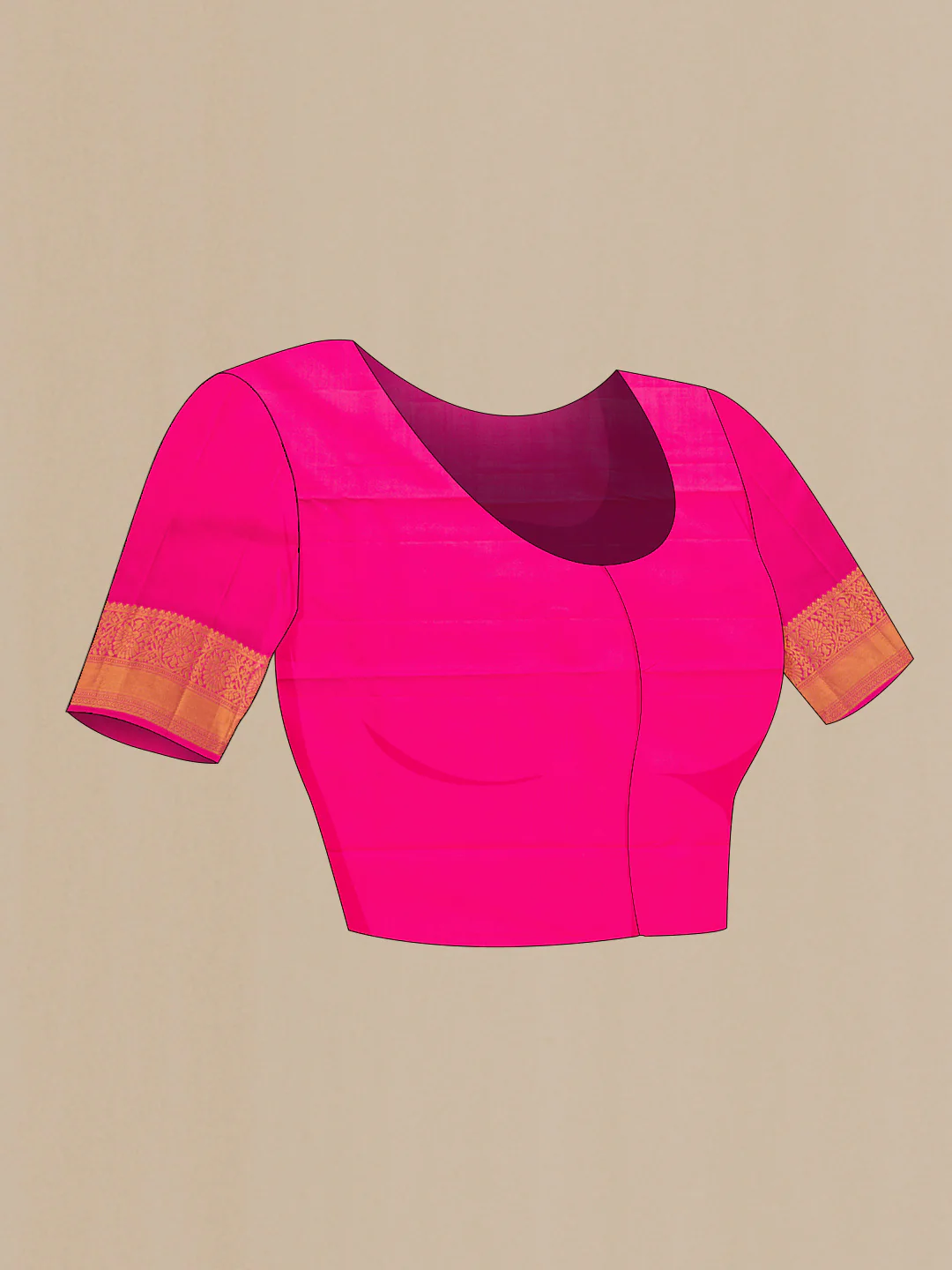 Pink Dual Tone Kanchipuram Silk Saree - Image 5