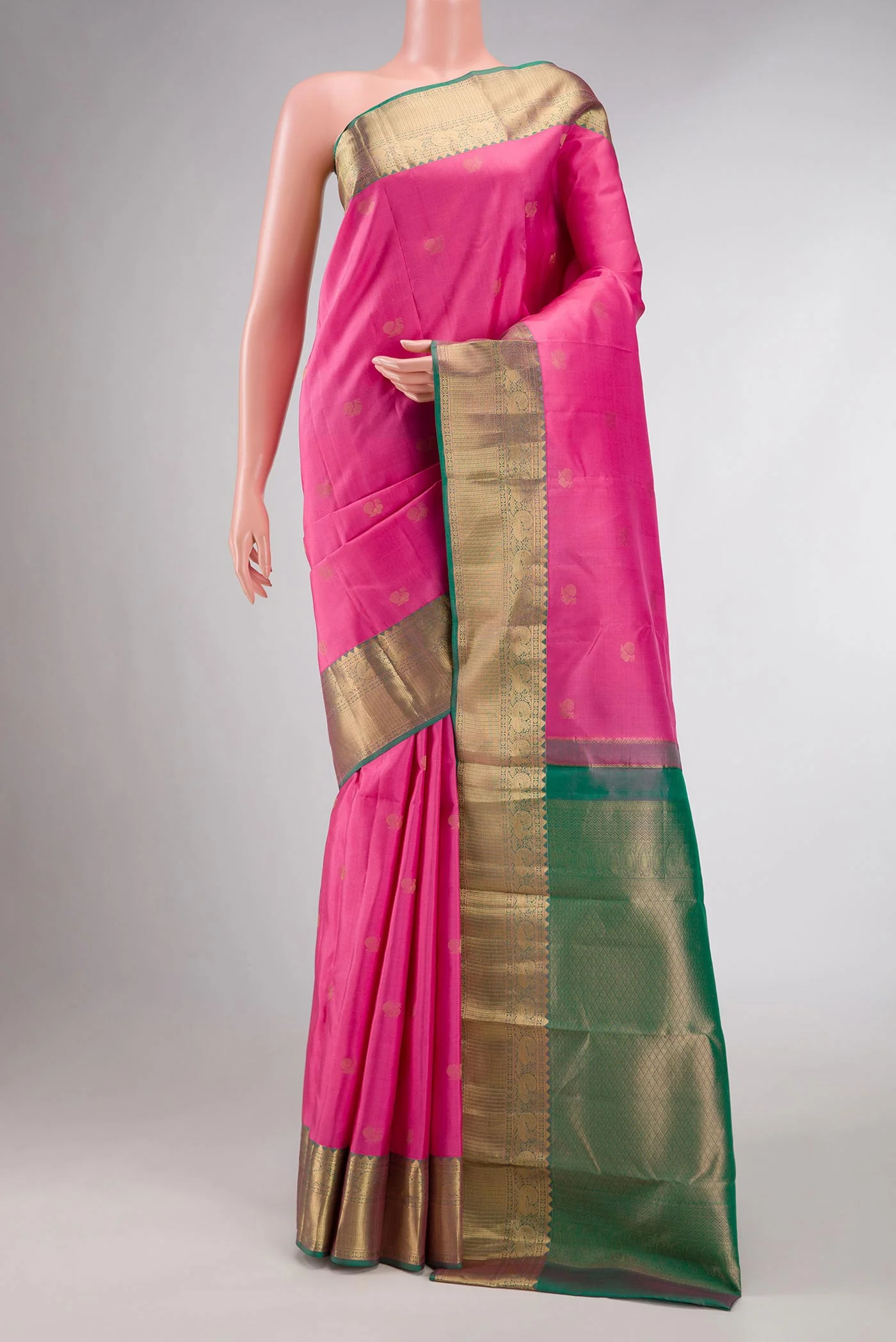 Pink Dual Tone Kanjivaram Silk Saree