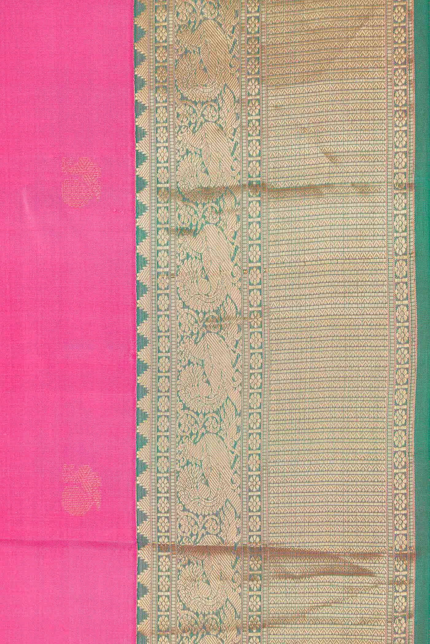 Pink Dual Tone Kanjivaram Silk Saree - Image 3
