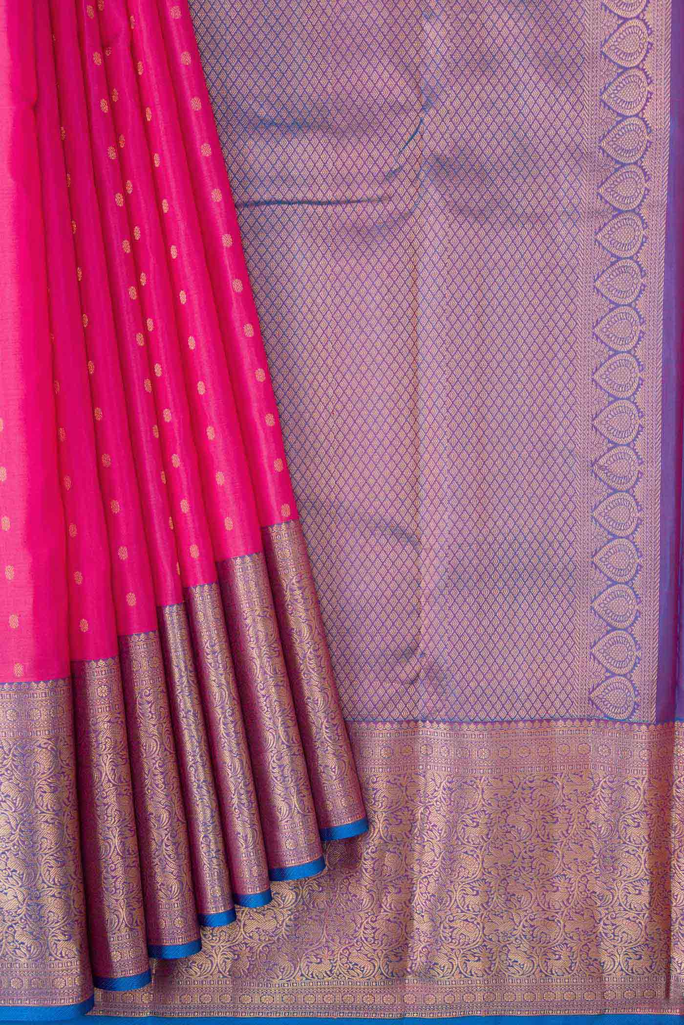 Pink Dual Tone Kanchipuram Silk Saree - Image 4