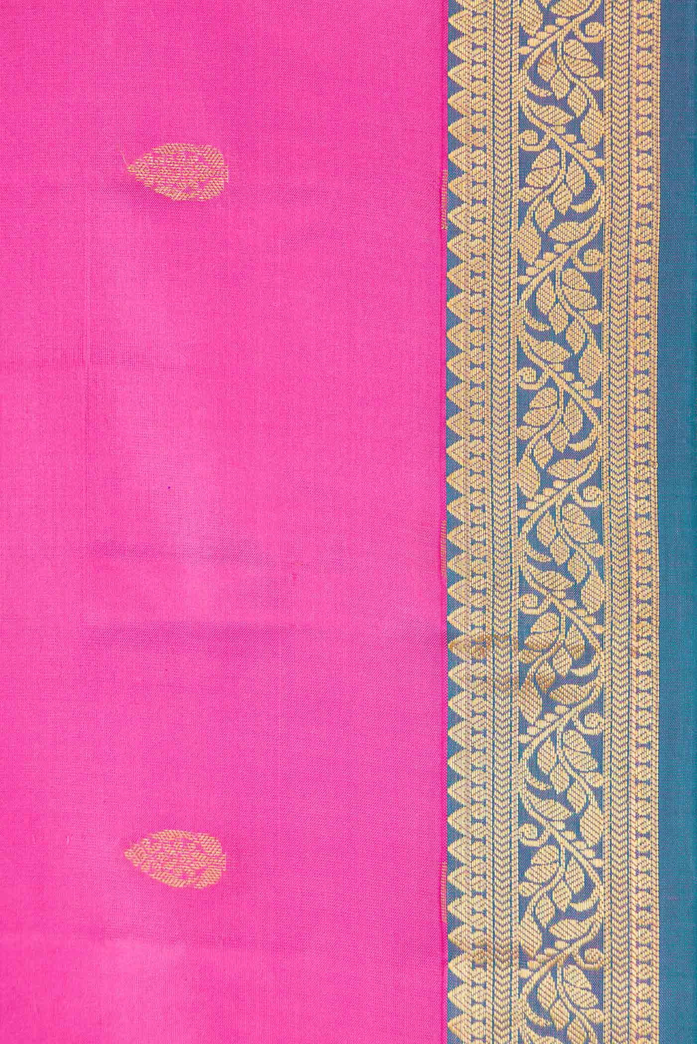 Pink Dual Tone Kanjivaram Silk Saree - Image 3