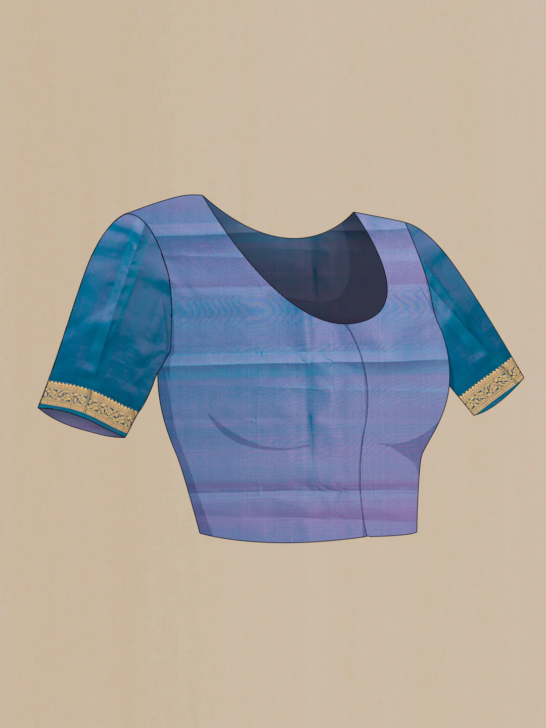 Pink Dual Tone Kanjivaram Silk Saree - Image 5