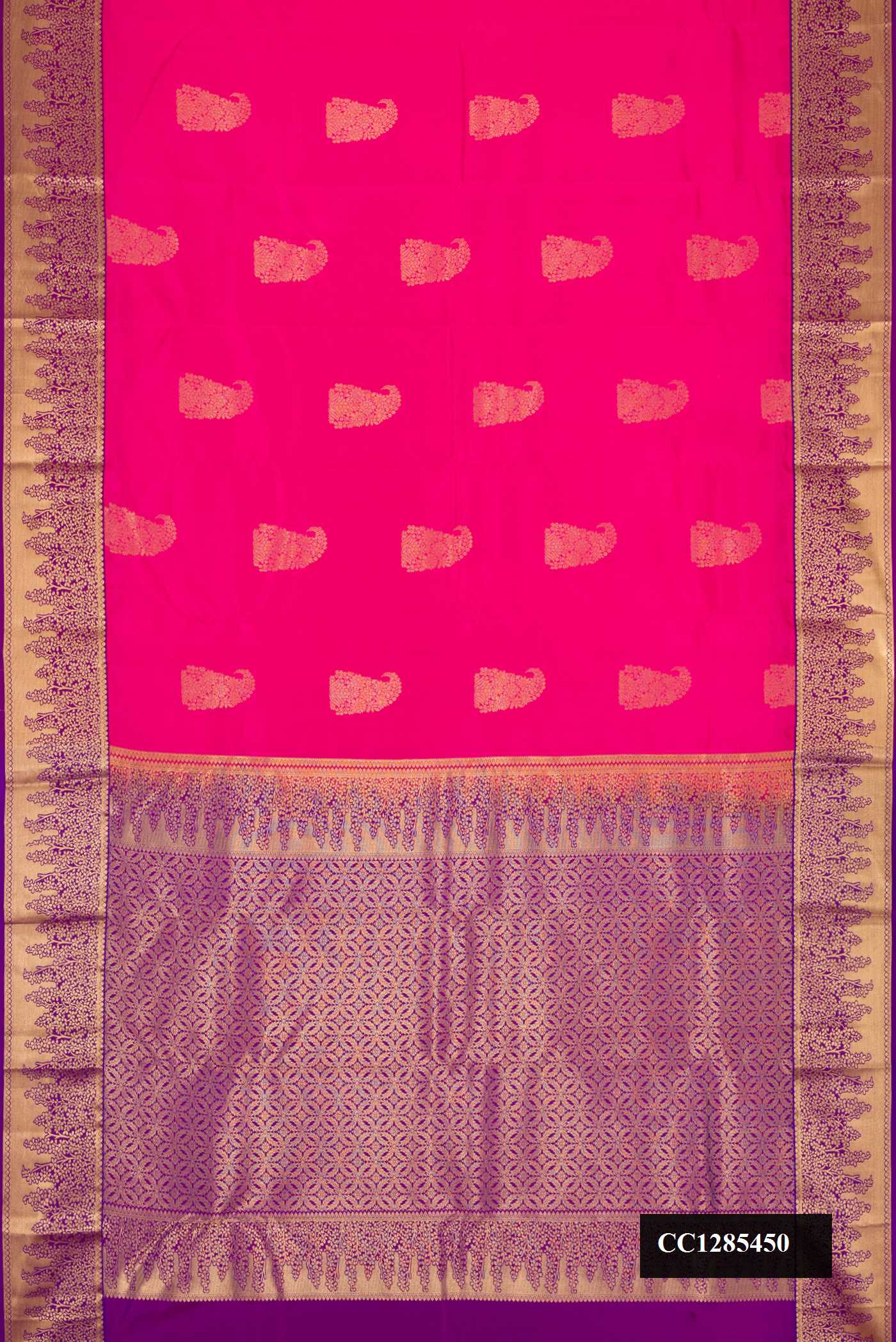 Pink Dual Tone Kanchipuram Silk Saree