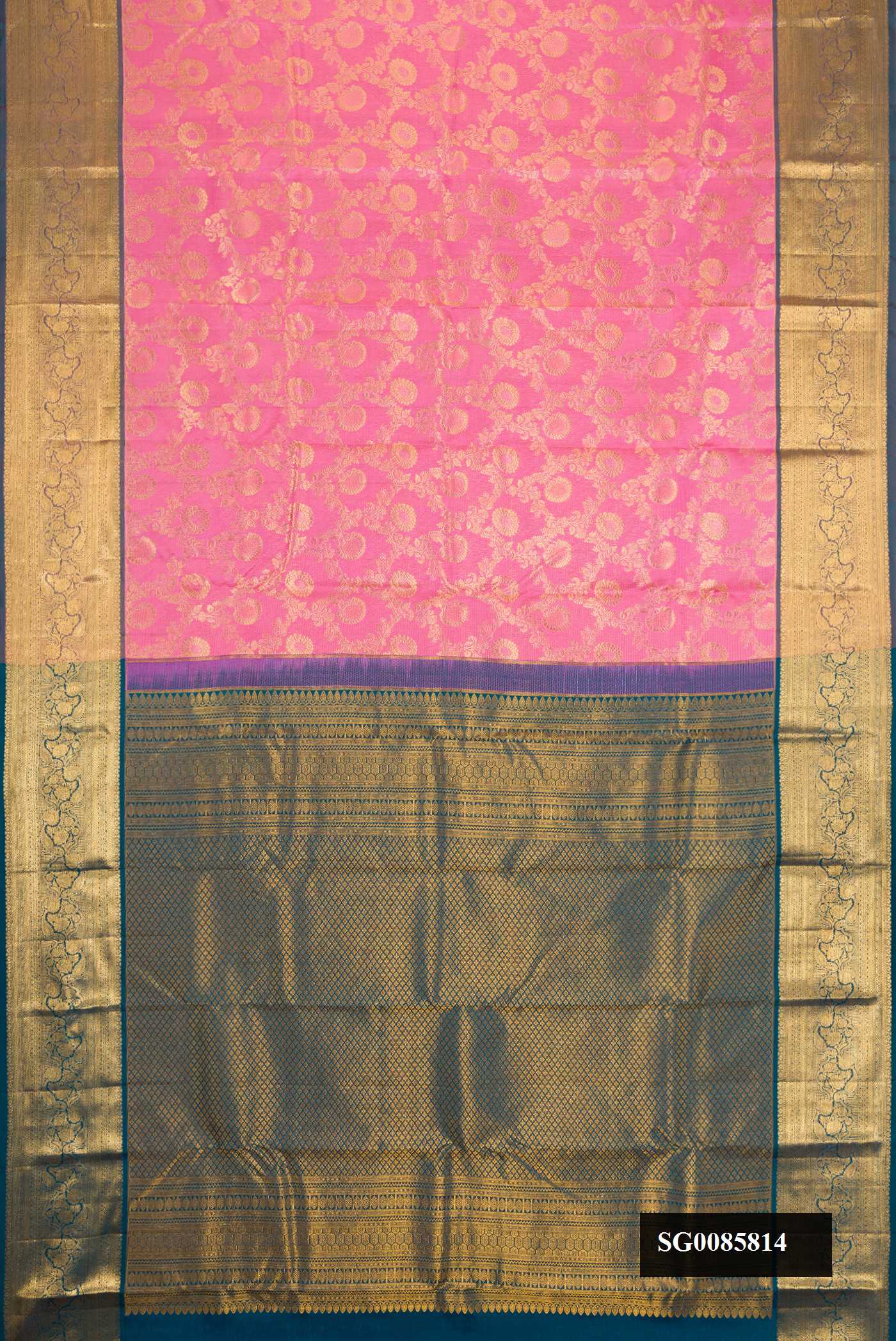 Pink Dual Tone Kanchipuram Silk Saree