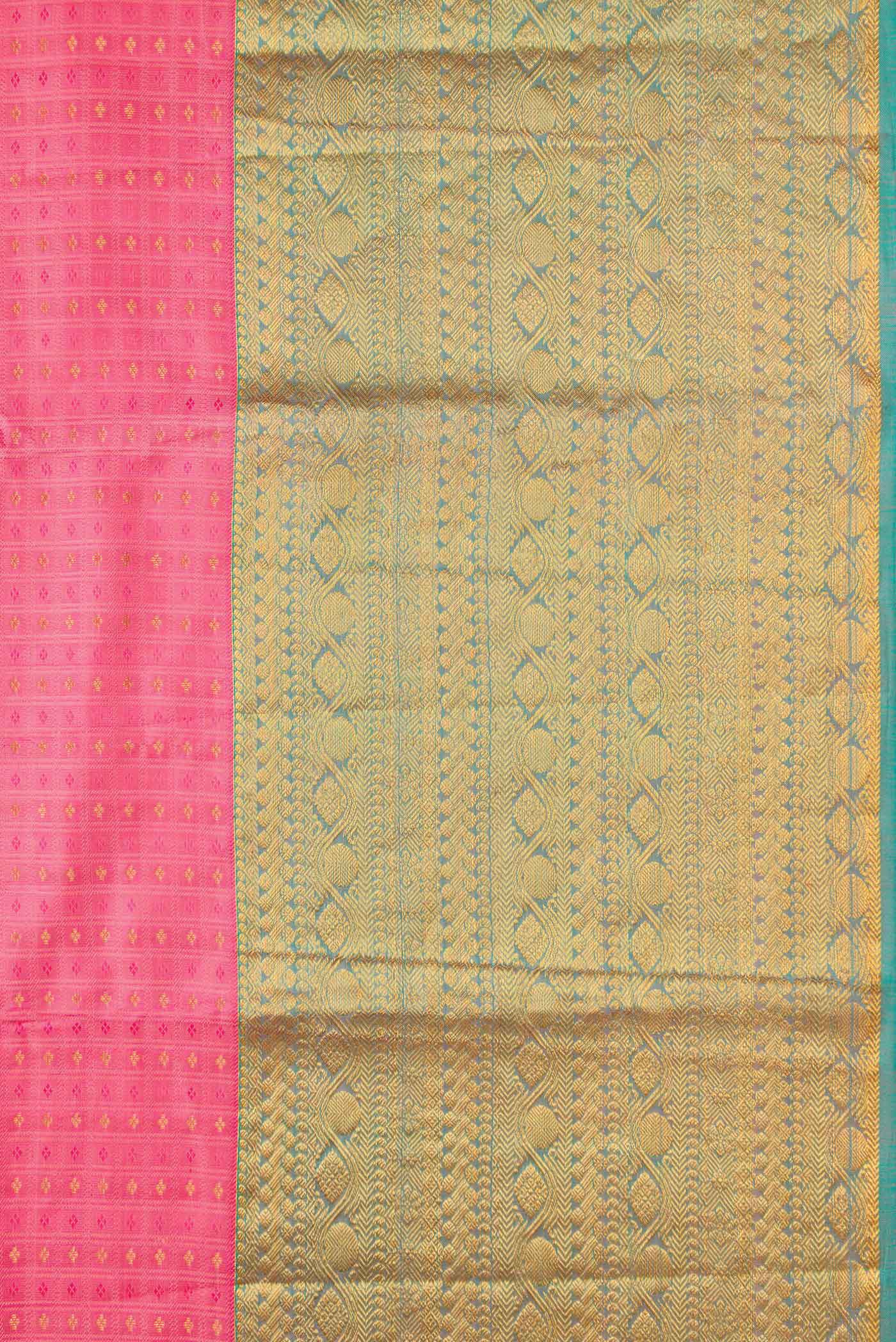 Pink Dual Tone Kanjivaram Silk Saree - Image 3