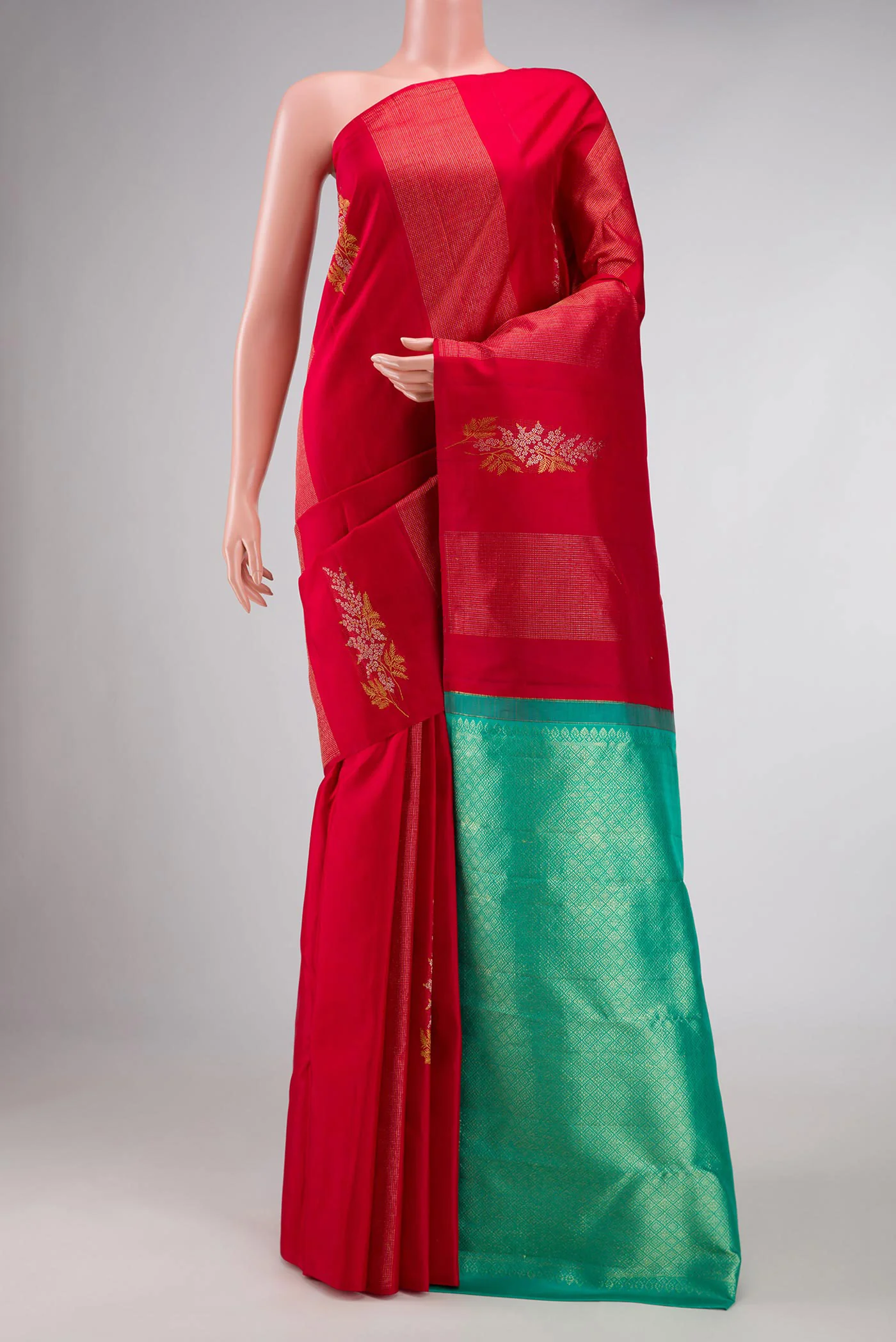 Pink Dual Tone Kanjivaram Silk Saree