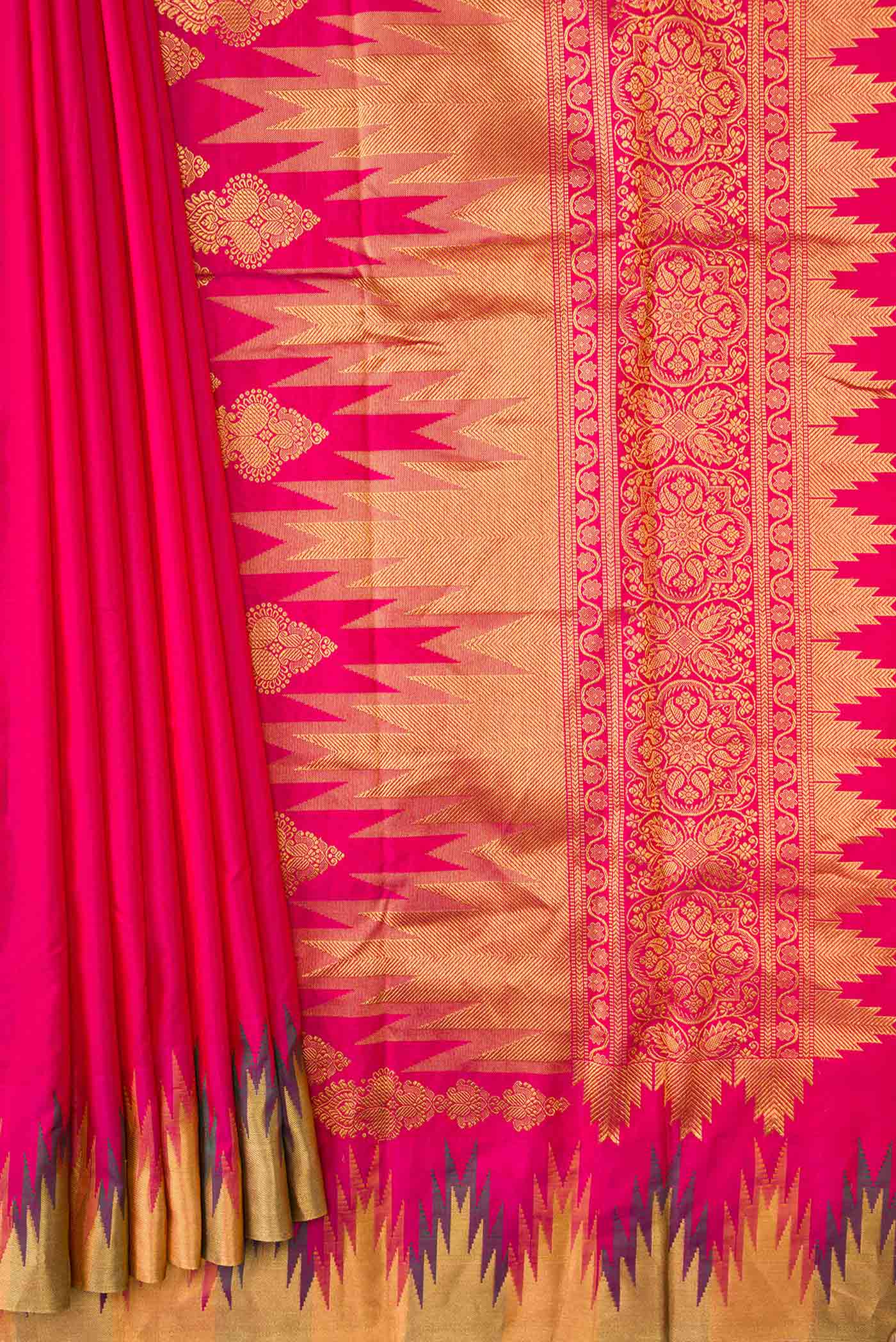 Pink Bangalore Silk Saree - Image 4