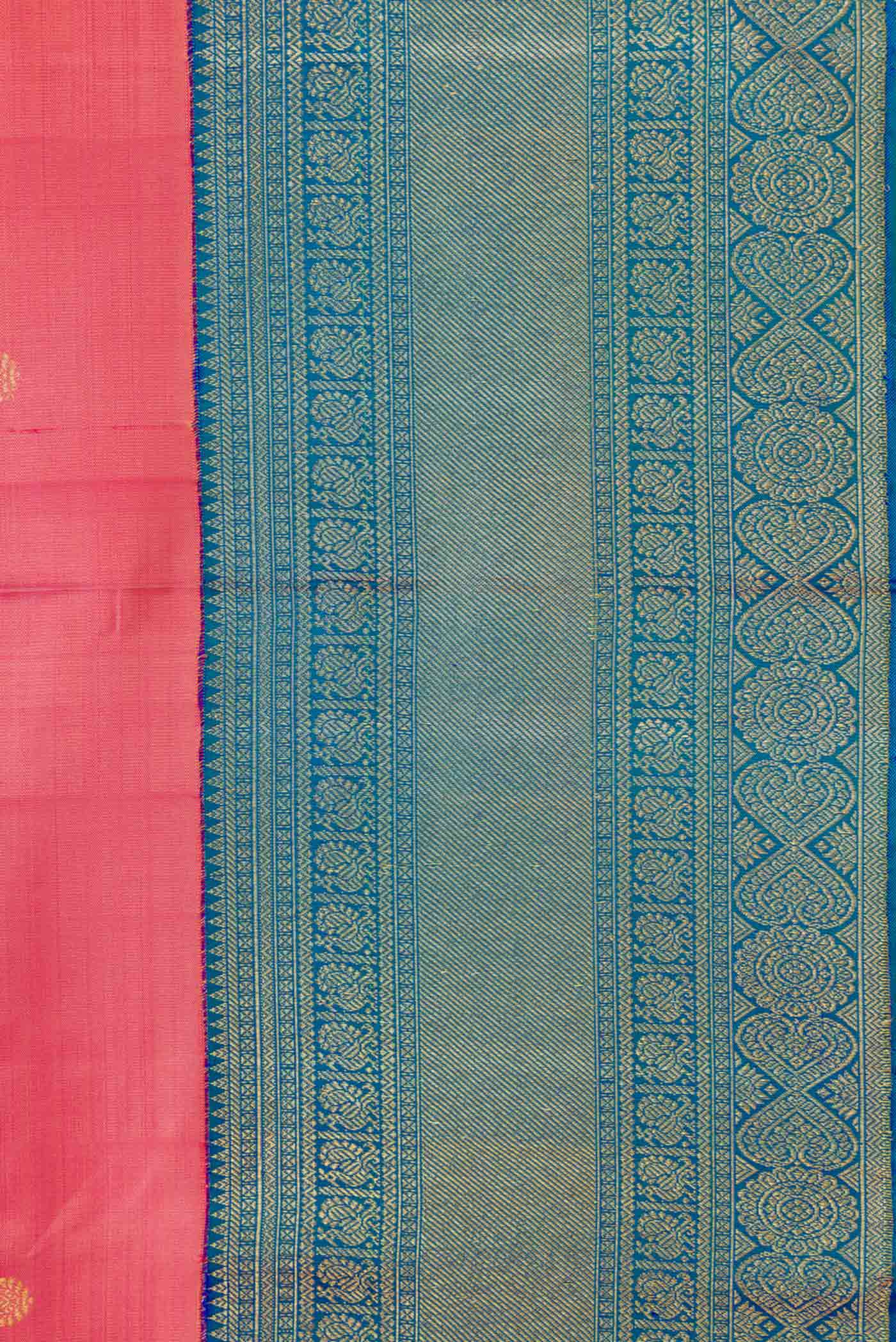 Pink Dual Tone Kanchipuram Silk Saree - Image 3