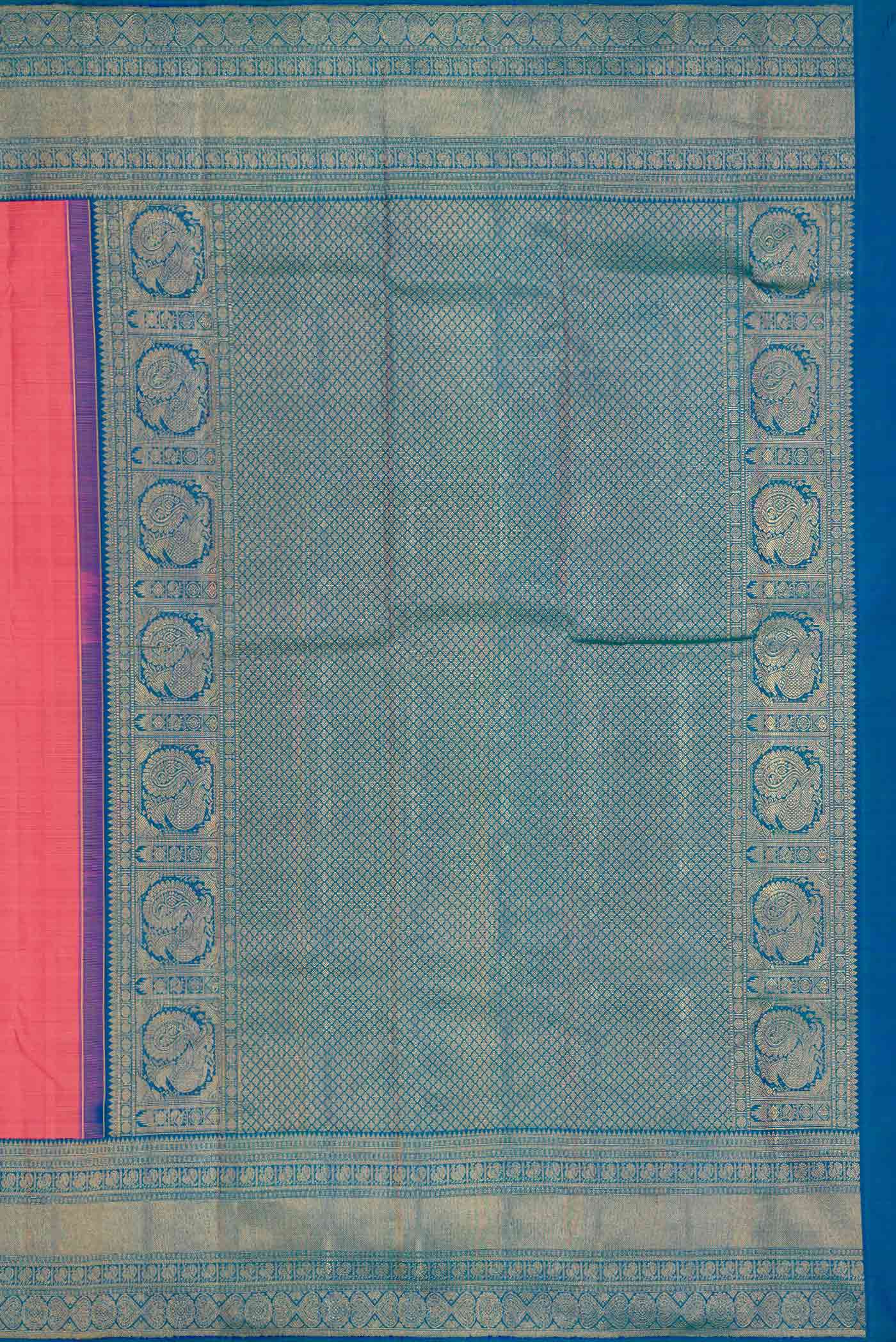 Pink Dual Tone Kanchipuram Silk Saree - Image 7