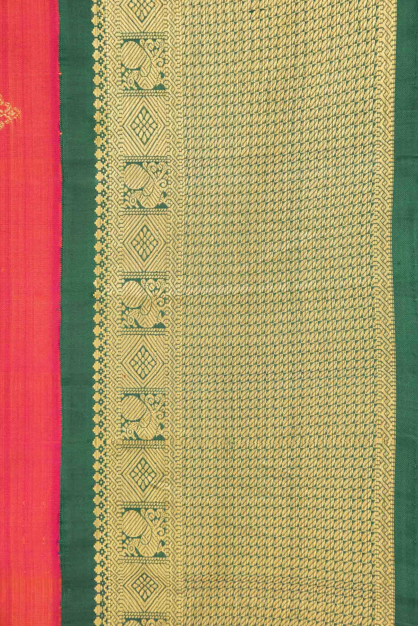 Pink Dual Tone Kanjivaram Silk Saree - Image 3